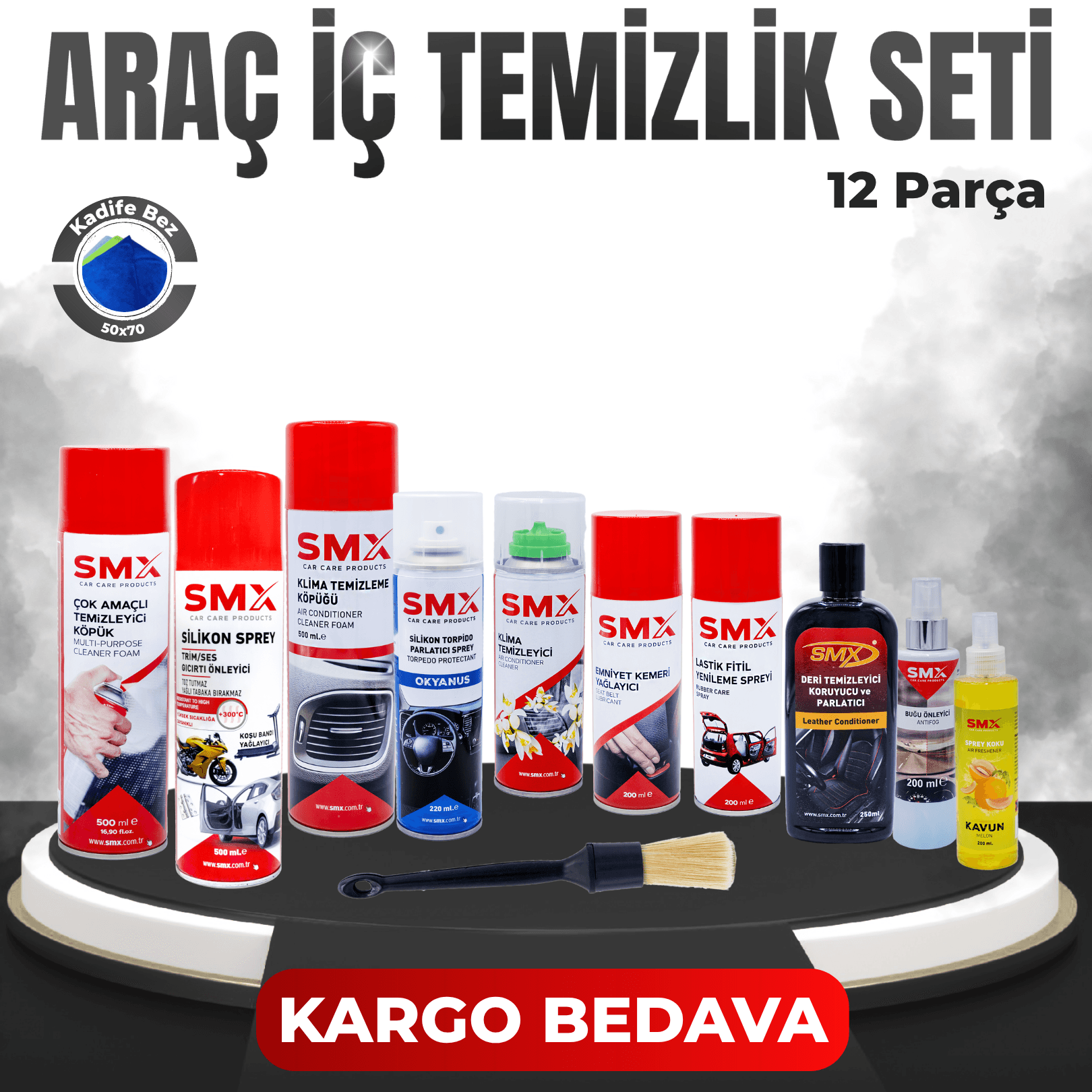 Araç İç Temizlik Seti (12 Parça)