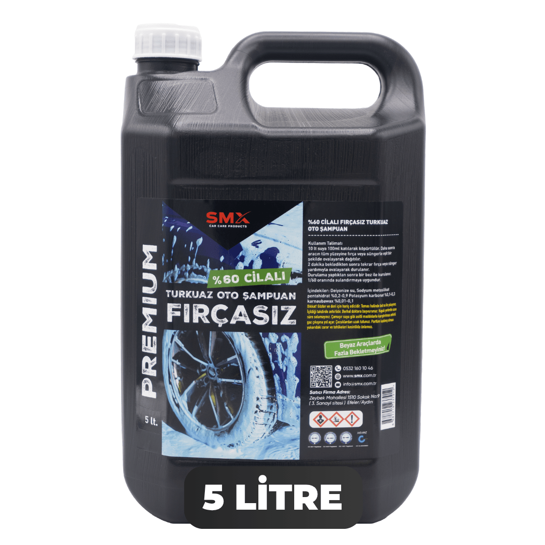 Premium %60 Cilalı Turkuaz Fırçasız Oto Şampuanı 5 lt.