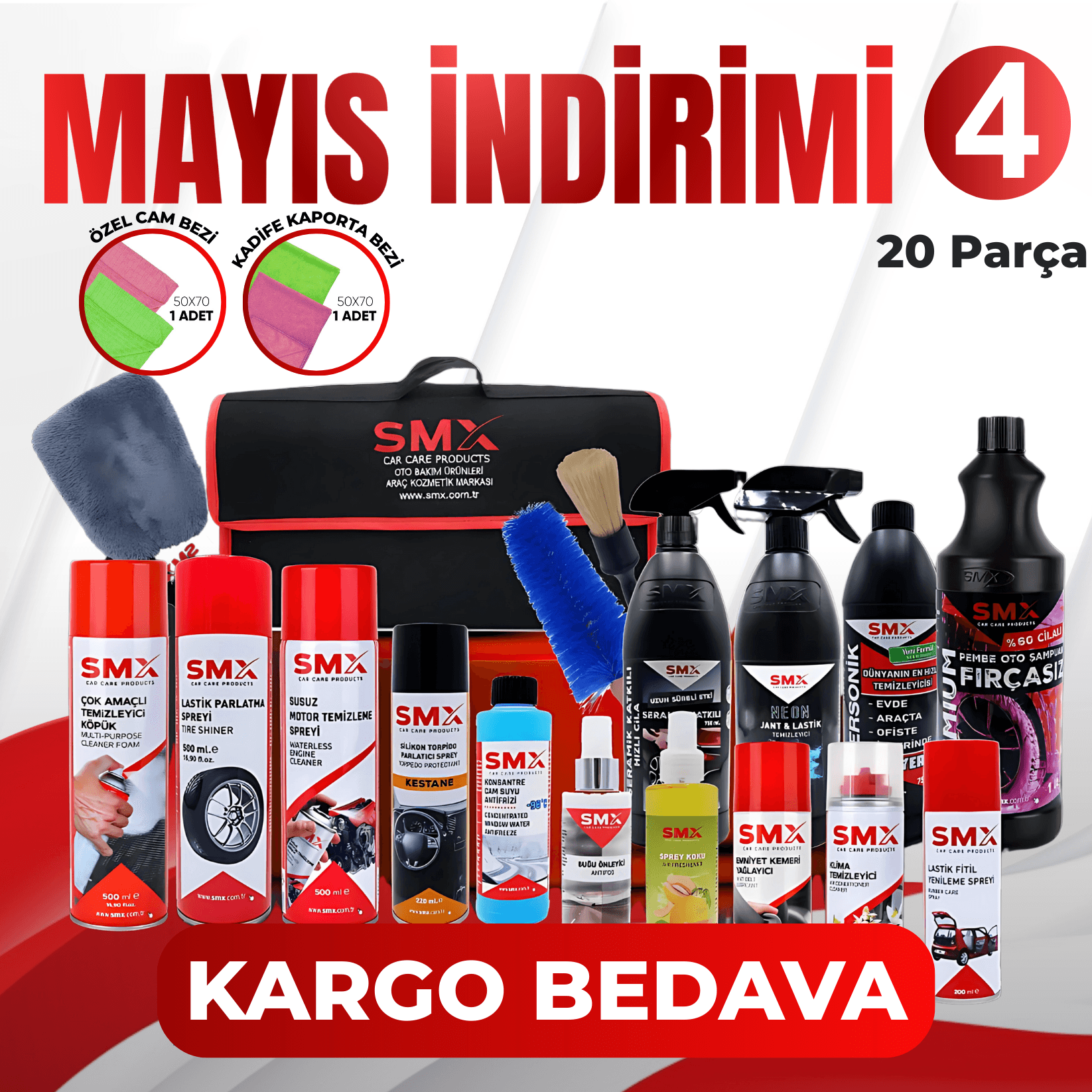 Mayıs İndirimi 4 Bagaj Çantası Hediye (20 Parça)