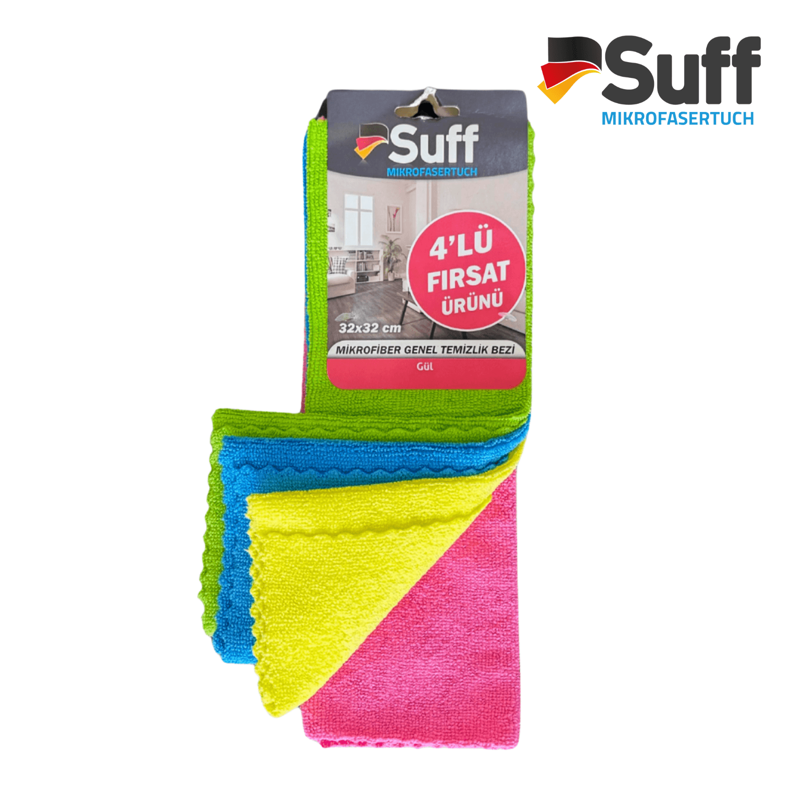Suff Bez Genel Temizlik Mikrofiber 4 lü 32x32 0052