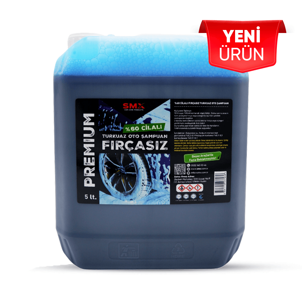 Premium %60 Cilalı Turkuaz Fırçasız Oto Şampuanı 5 lt.