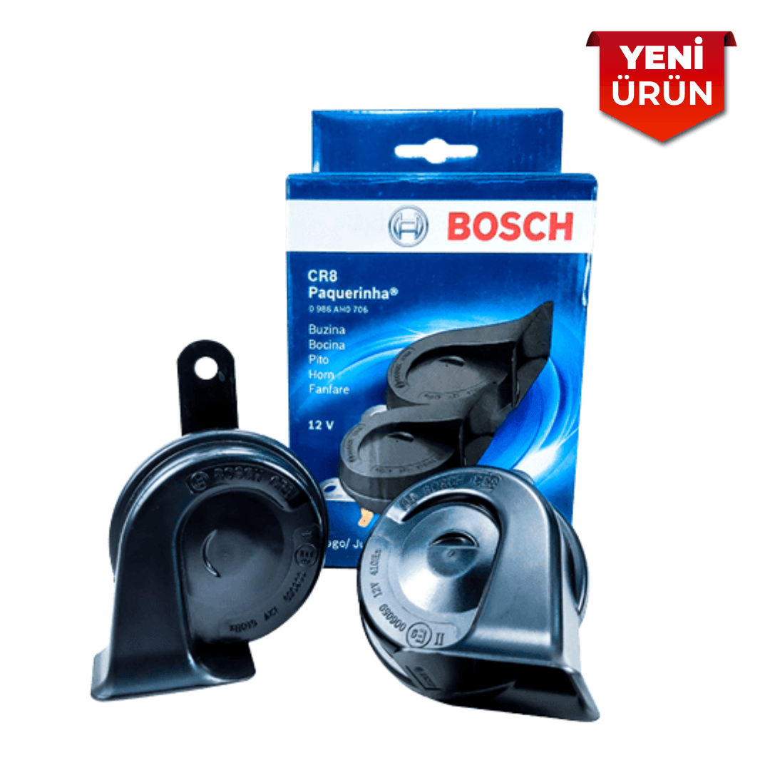 BOSCH Korna 12V 410/510 Hz, Salyangoz Tipi Dadat Korna Seti, Çift Fişli CR8 - 0986AH0706