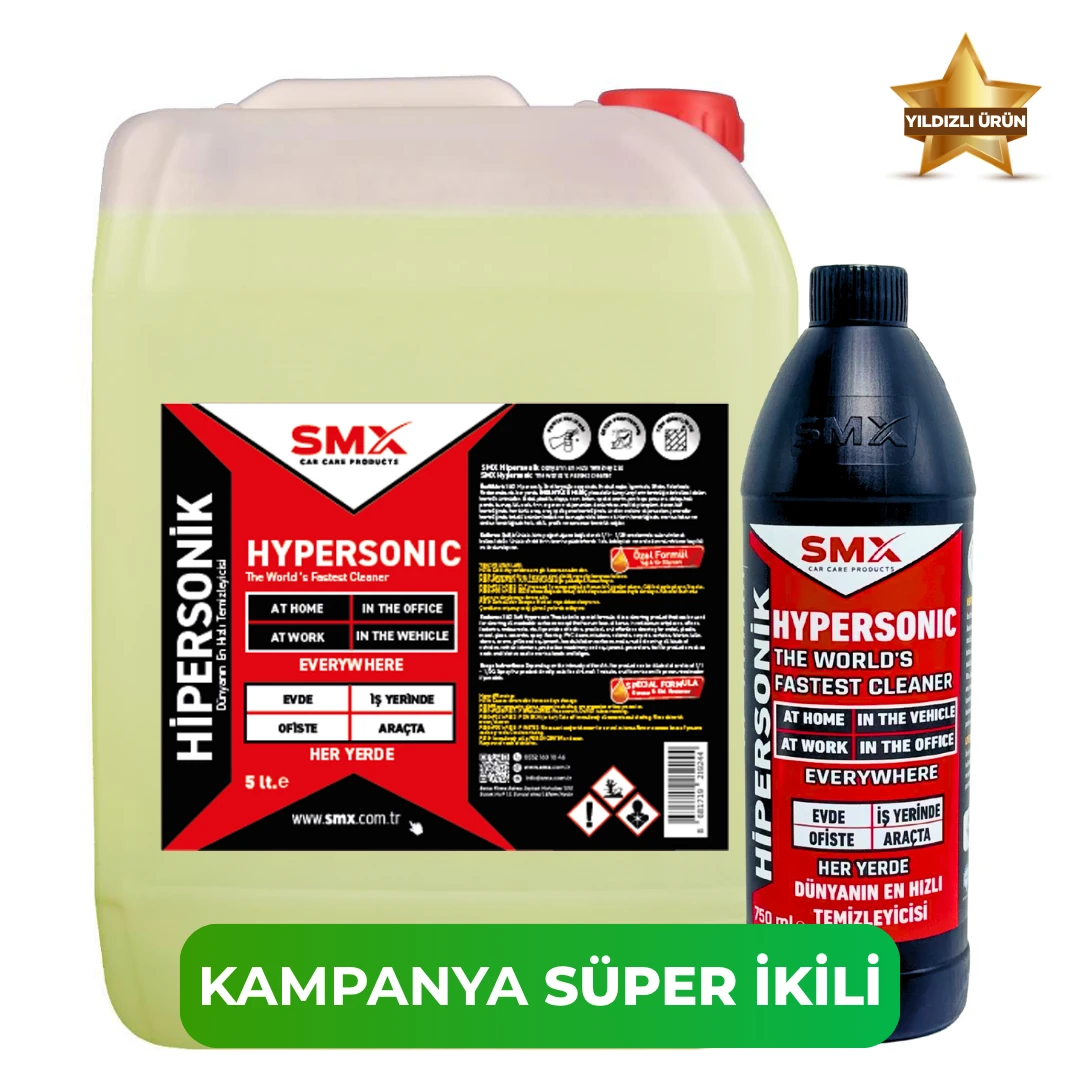 HİPERSONİK - Dünyanın En Hızlı Temizleyicisi 5 LT + 750 ML HİPERSONİK - Dünyanın En Hızlı Temizleyicisi 