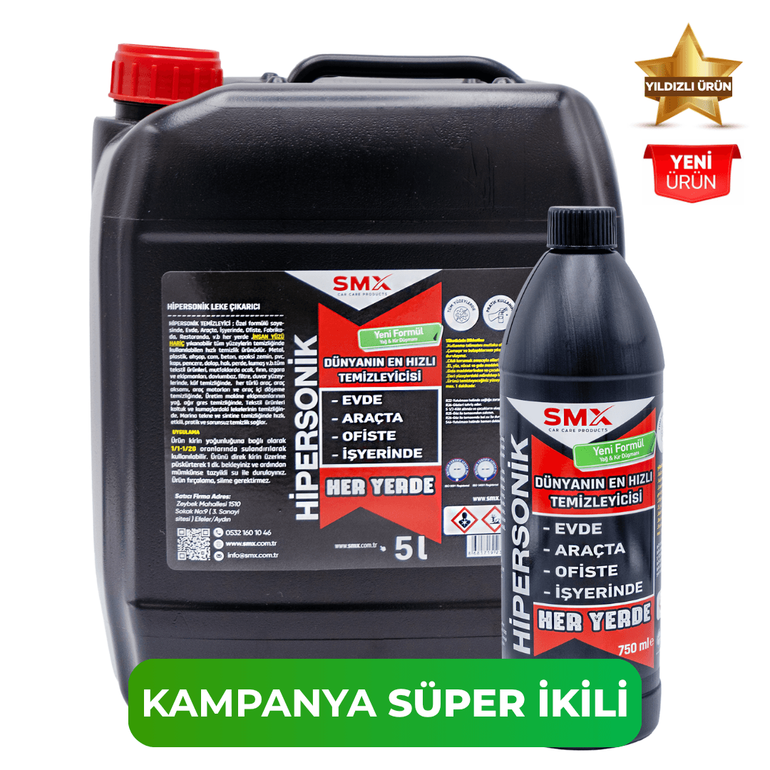 HİPERSONİK - Dünyanın En Hızlı Temizleyicisi 5 KG + 750 ML HİPERSONİK - Dünyanın En Hızlı Temizleyicisi 