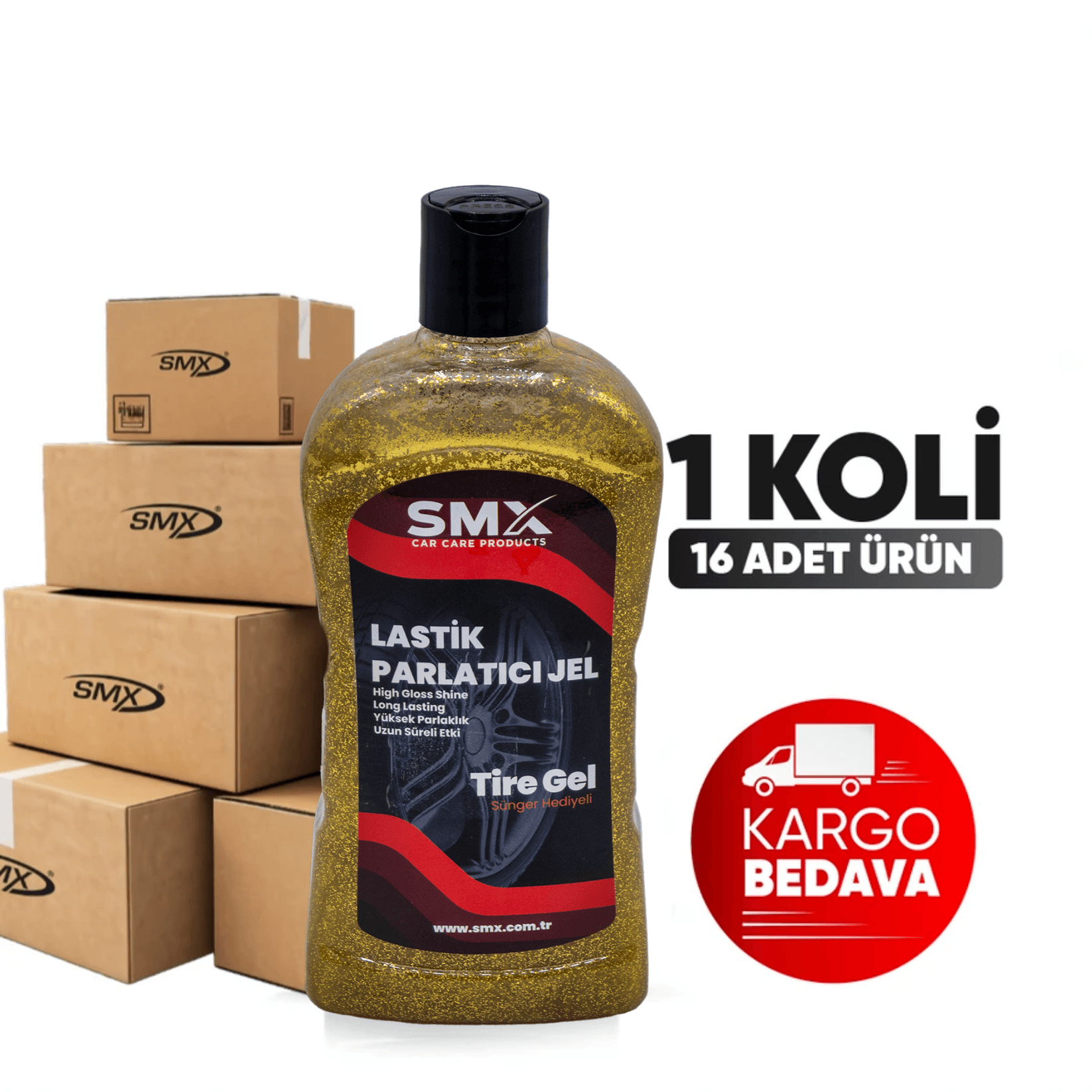 Simli Jel Lastik Parlatıcı 500ML 1Koli (16 Adet)