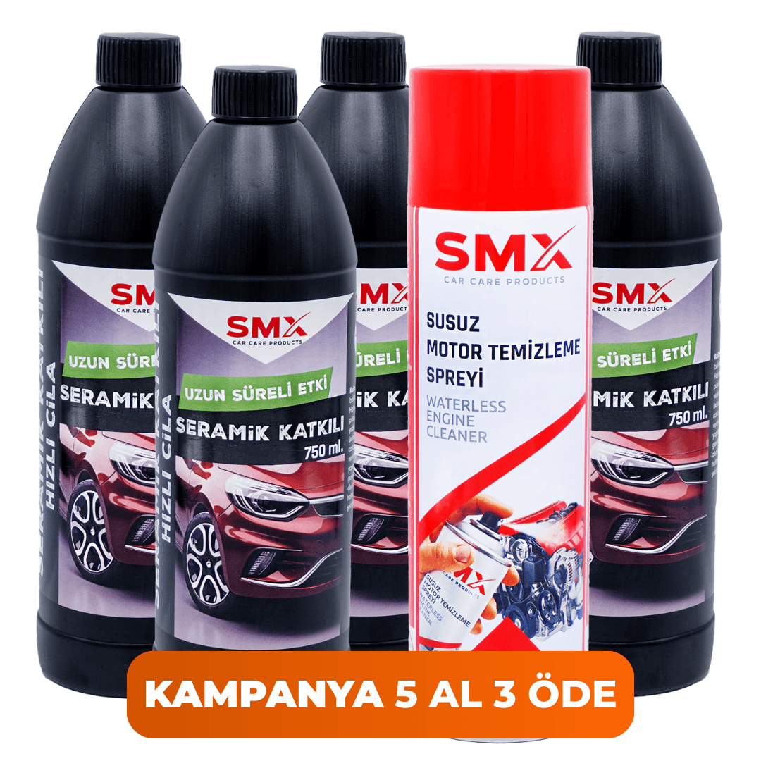 Seramik Katkılı Hızlı ve Pratik Cila 4 Adet 750ml.+ Susuz Motor Temizleme Spreyi 500 Ml