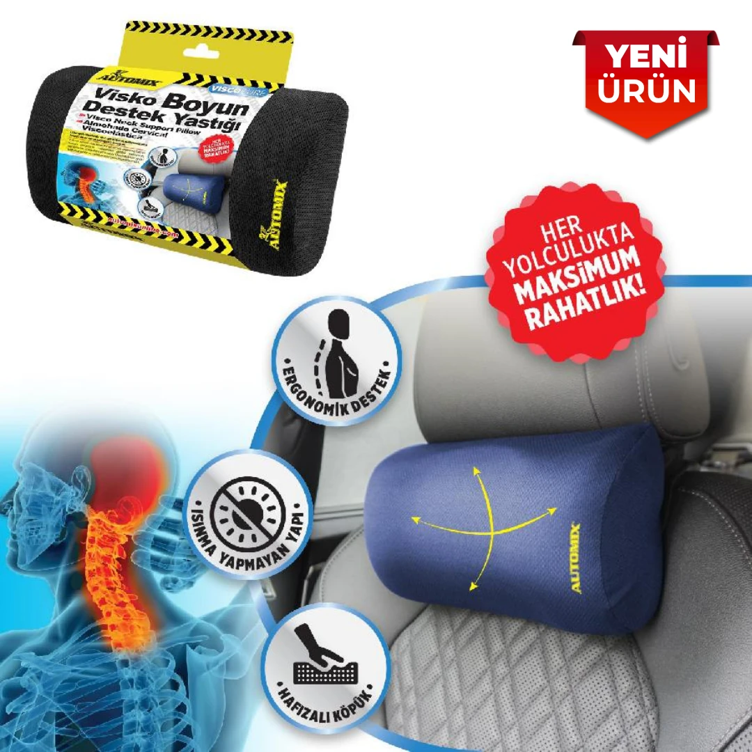 Visko Sünger Ergonomik Araç Boyun Destek Yastığı 44929