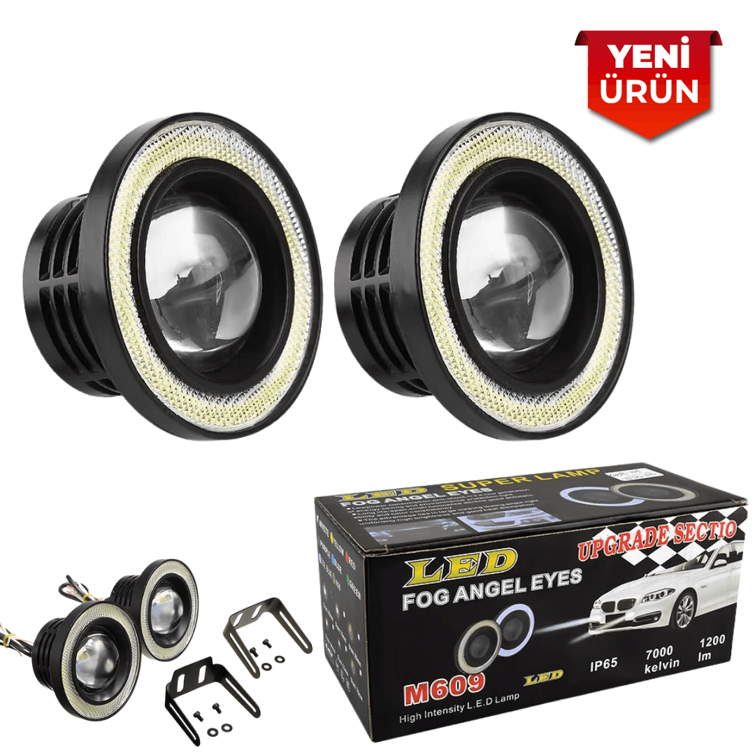 Led Fog Angel Eyes Mercekli (Projector) Angel Göz Sis ve Gündüz Farı Seti