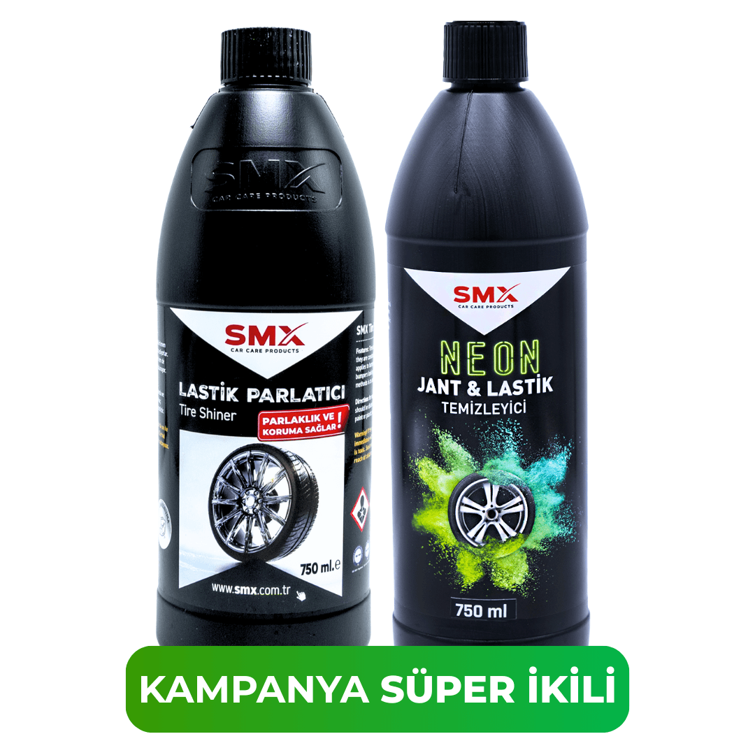 Neon Jant & Lastik Temizleyici 750 ml.+ Lastik Parlatıcı 750 ml+ Lastik Süngeri
