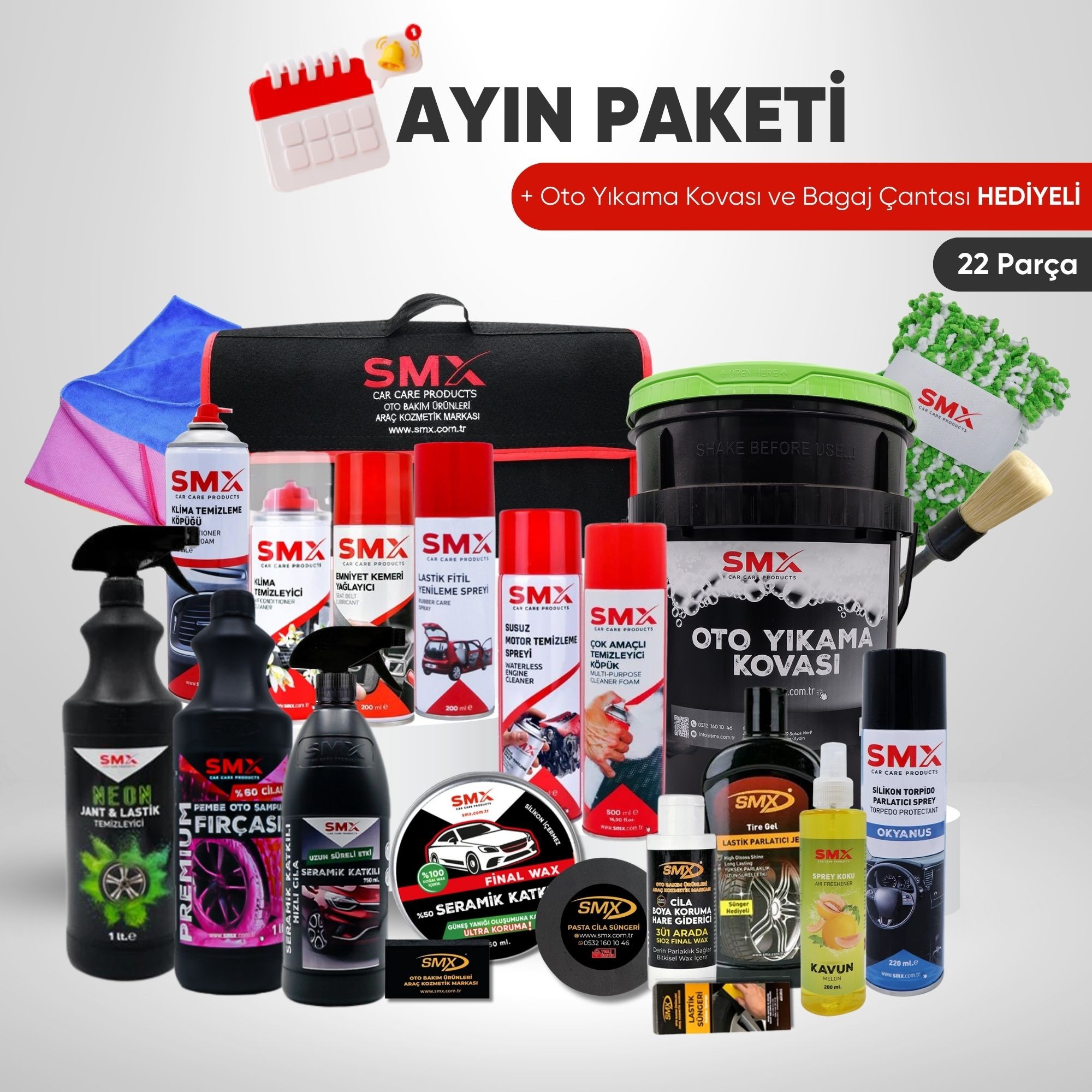 🗓️ Ay'ın Paketi 🎁 Yıkama Kovası+ Bagaj Çantası Hediye 😇 22 Parça Ürün 💎(Büyük İndirim🔥) 