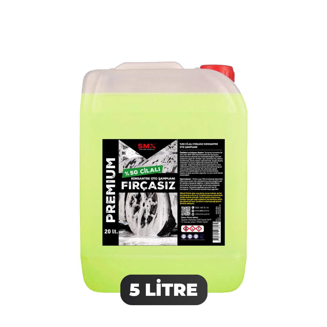 Premium %50 Cilalı Fırçasız Oto Şampuanı 5 lt.