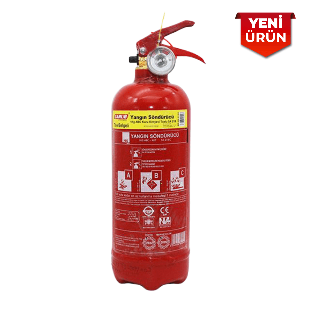 1 Kg Yangın Söndürücü (Metal Tetikli, TSE Belgeli, ABC Tozlu – Araç ve Ev Tipi) BR6500102