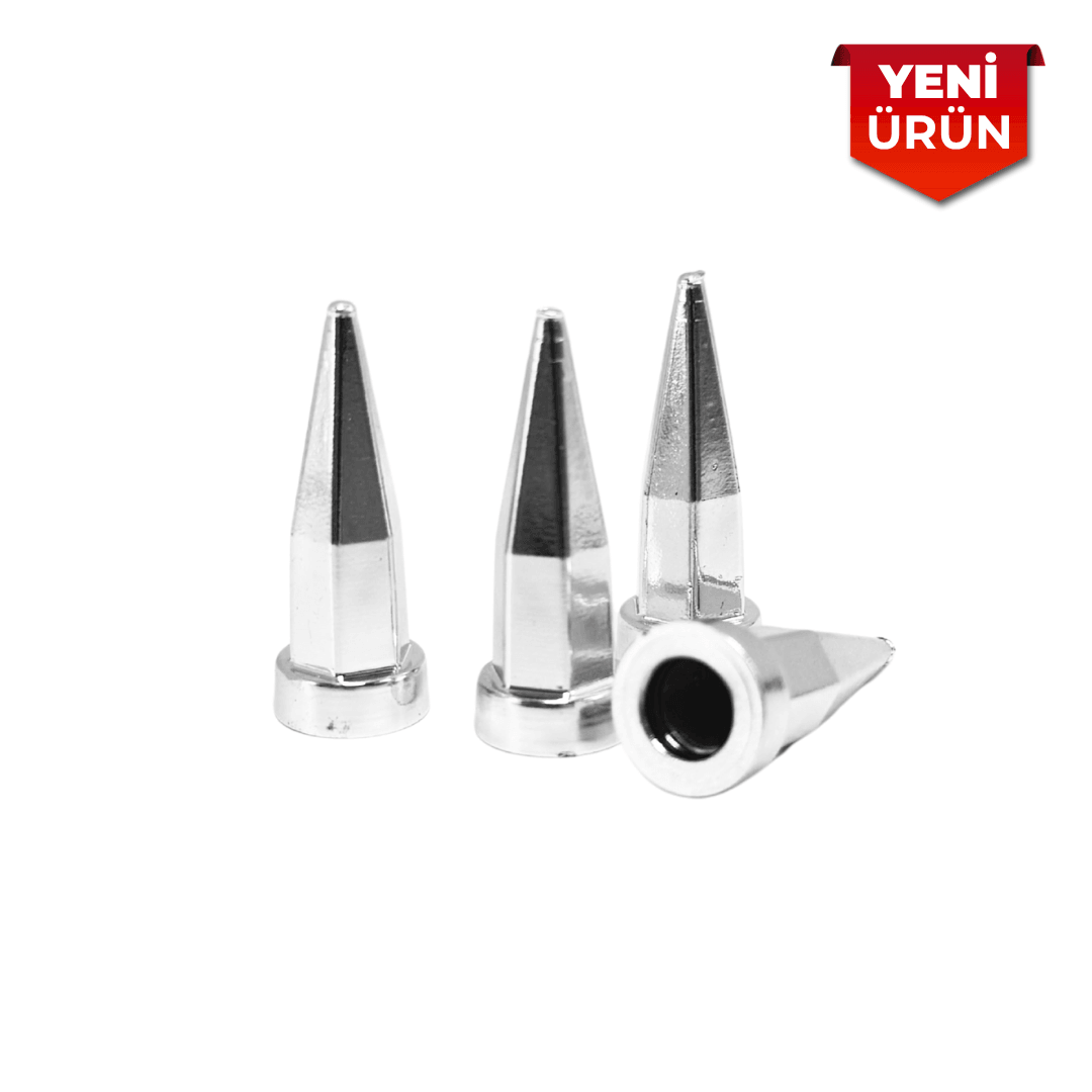4’lü Krom Kaplama Sivri Uç Sibop Kapağı Seti