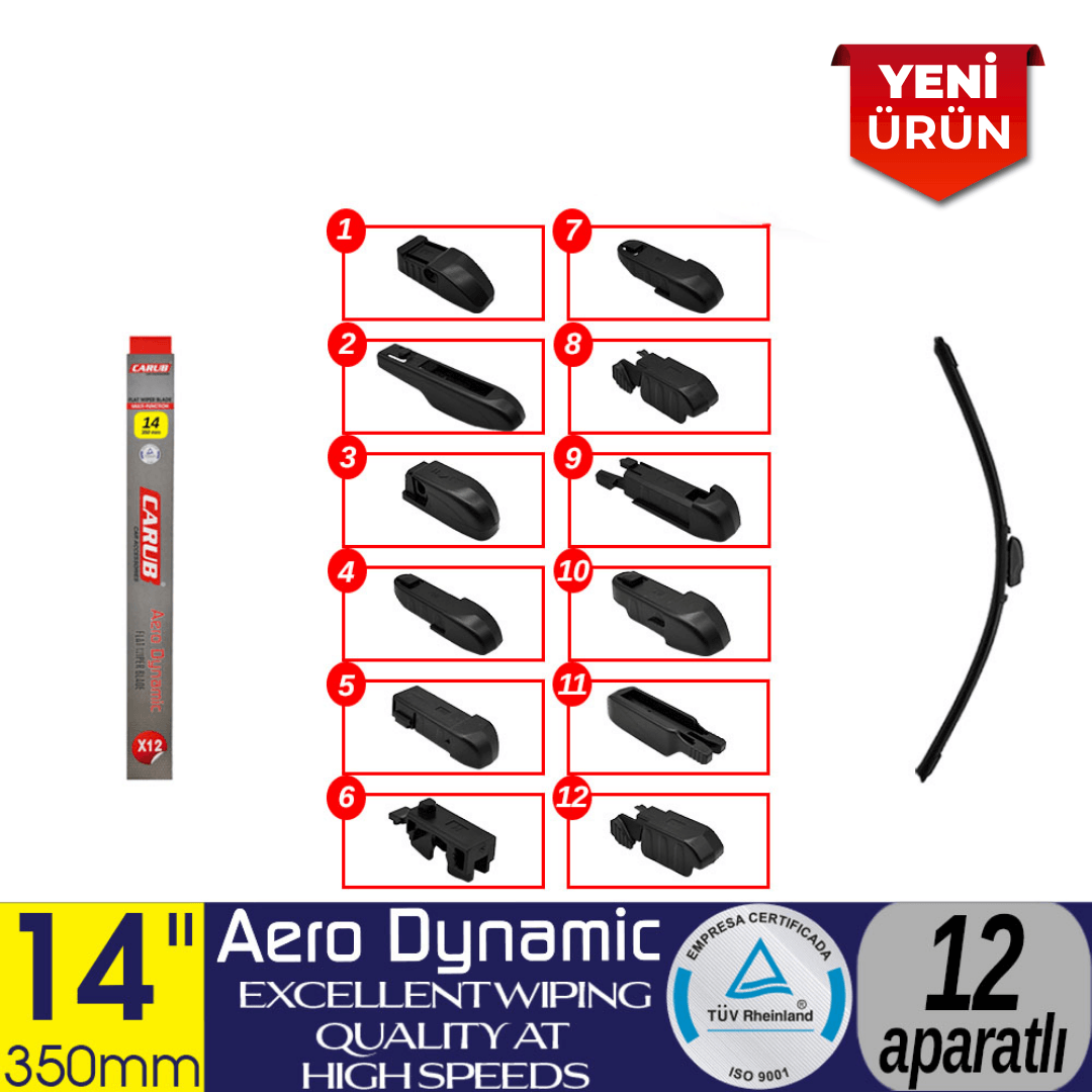 Muz Tipi Dayanıklı Araç Sileceği Aparatlı, Universal Uyumlu