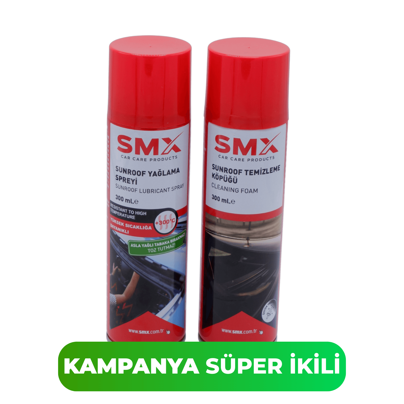 Sunroof Temizleme Köpüğü 300 mL + Yağlama Spreyi 300 mL.