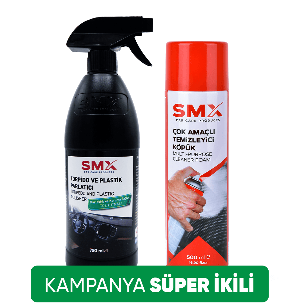 Çok Amaçlı Temizleyici Köpük Sprey 500 Ml + Torpido Plastik Parlatıcı 750 ml.
