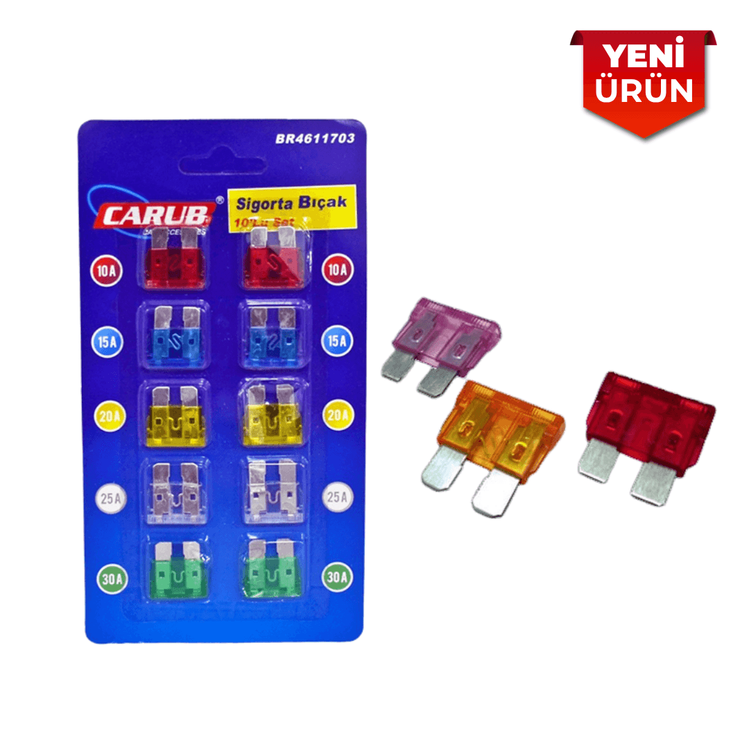 10'lu Bıçak Sigorta Seti Oto Elektrik Sigortası BR 461 1703