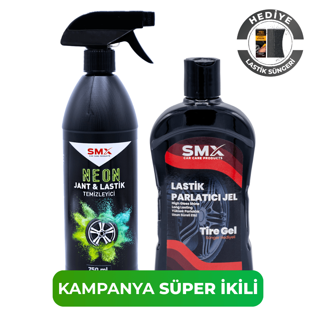  Neon Jant & Lastik Temizleyici 750 ml.+ Jel Lastik Parlatıcı 500 Ml + Sünger Hediye