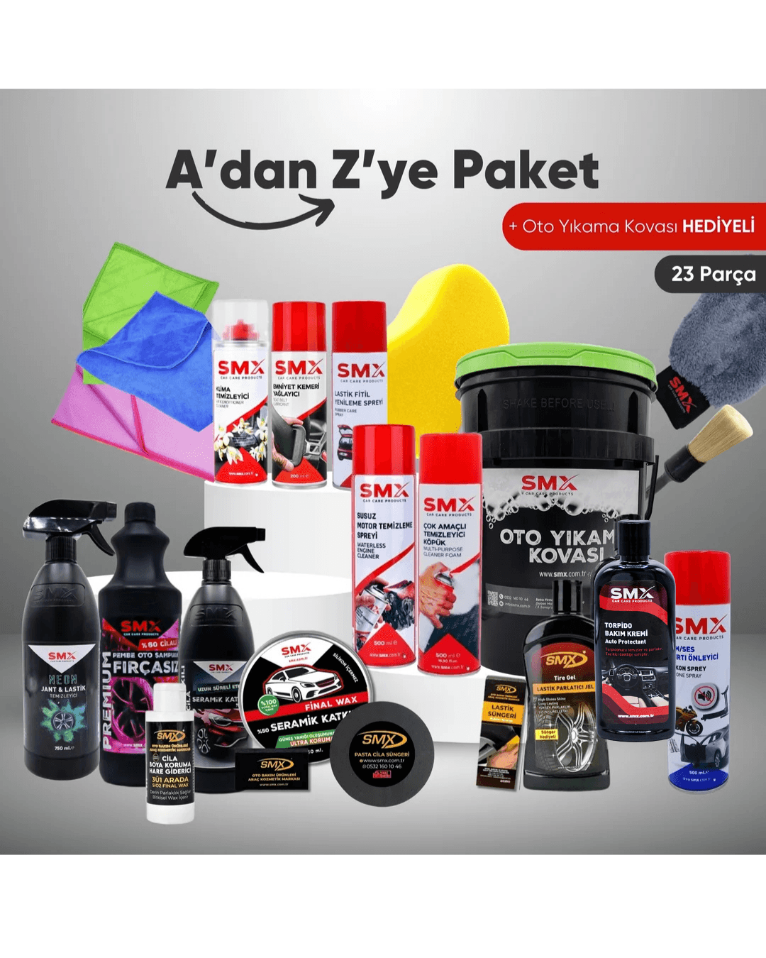 A'dan Z'ye Paket + Oto Yıkama Kovası Hediye
