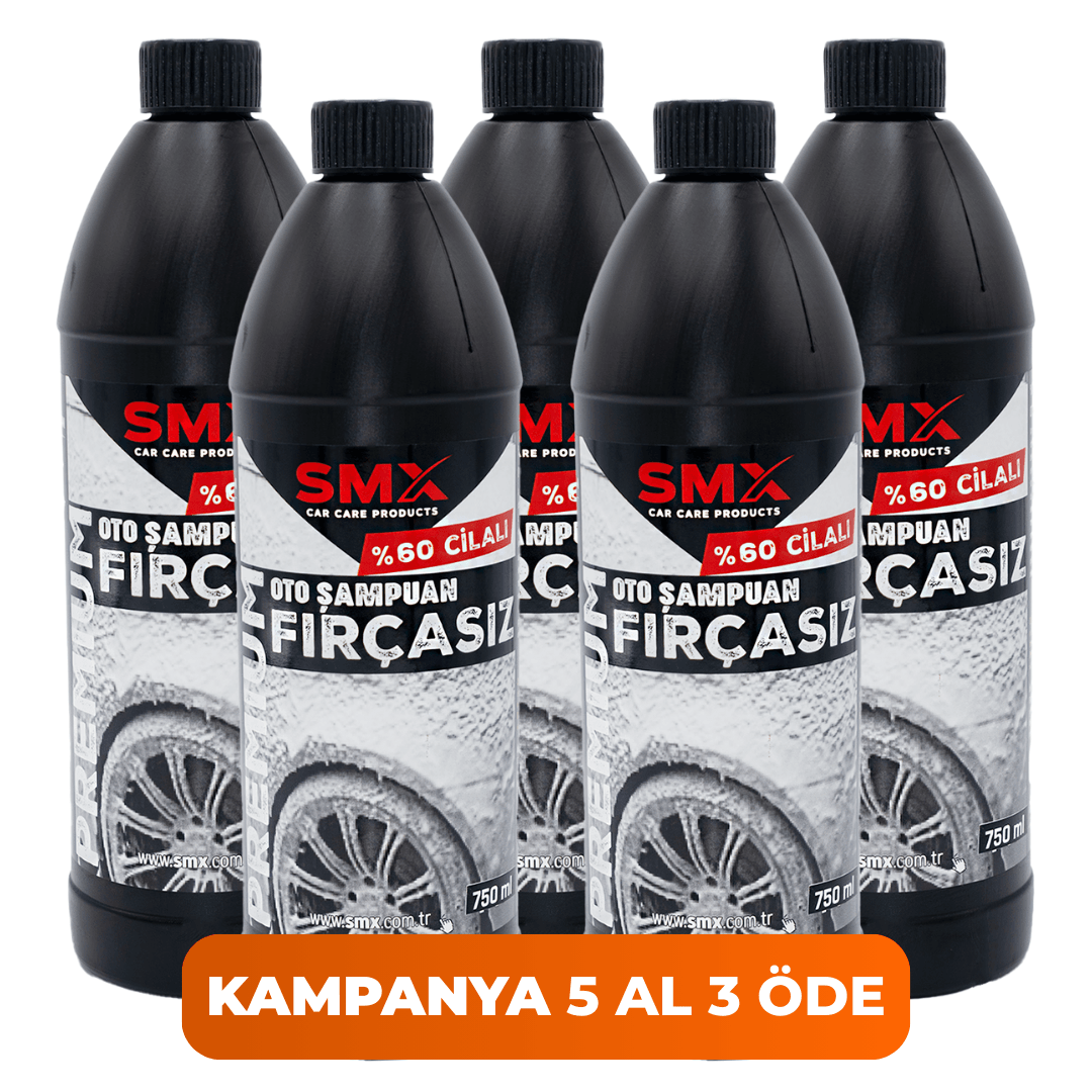 Premium %60 Cilalı Fırçasız Oto Şampuanı 750 ml 5 Adet  🎁 5 Adet Al, 3 Öde!