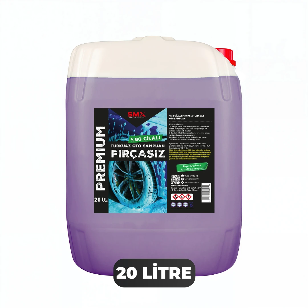 Premium %60 Cilalı Turkuaz Fırçasız Oto Şampuanı 20 lt.