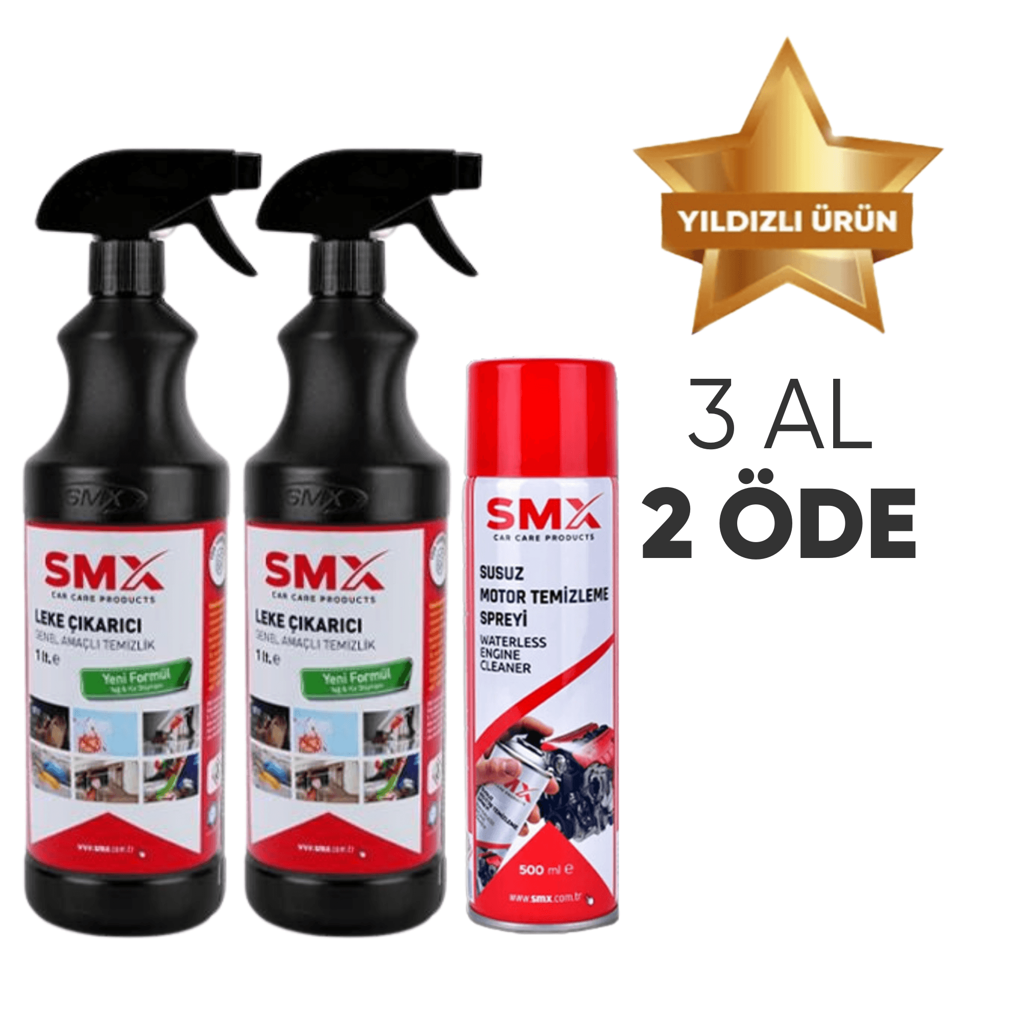 Leke Çıkarıcı /Genel Amaçlı Temizlik Ürünü 2 Adet 1Lt.+ Susuz Motor Temizleme Spreyi 500 Ml 🎁 3 Adet Al, 2 Öde!