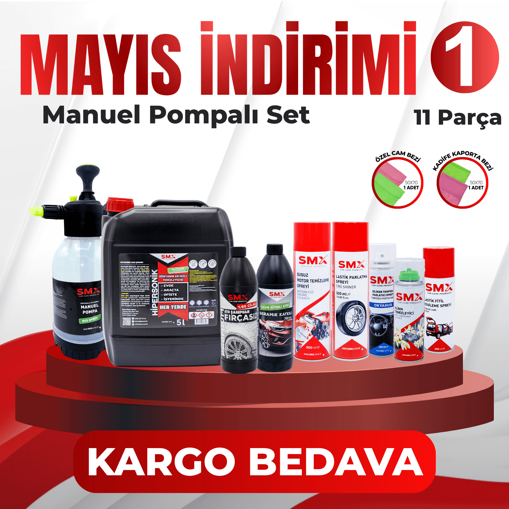 Mayıs İndirimi 1 Basınçlı Pompa Hediye  (11 Parça)
