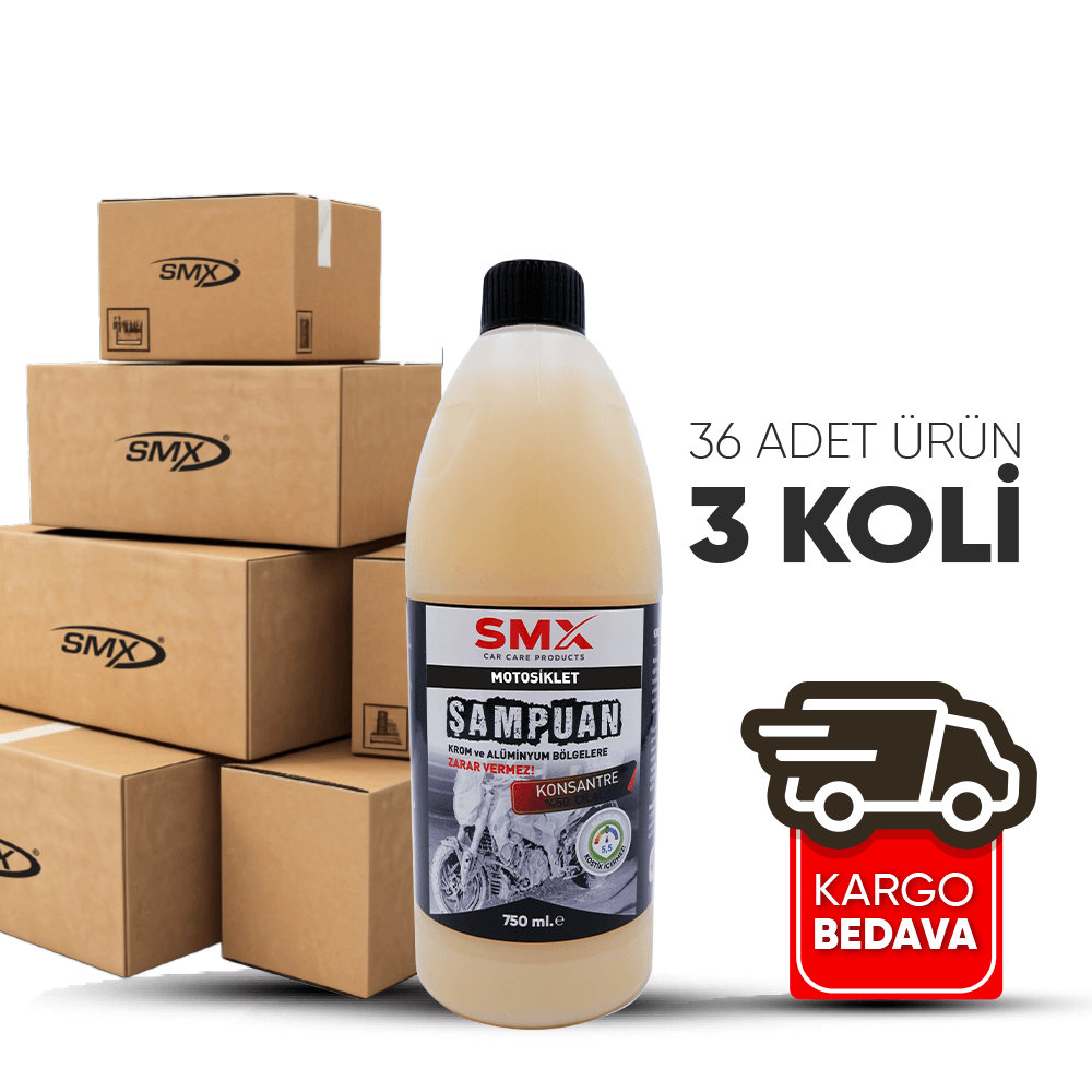 Motosiklet Şampuanı 750 ml 3 Koli 36 Adet