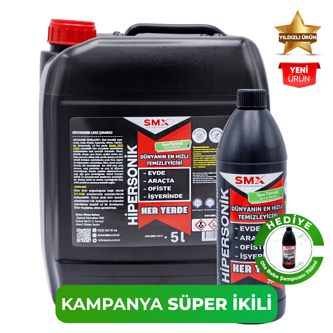 HİPERSONİK - Dünyanın En Hızlı Temizleyicisi 5 KG + 750 ML Ve Bebe Şampuanı Hediye 