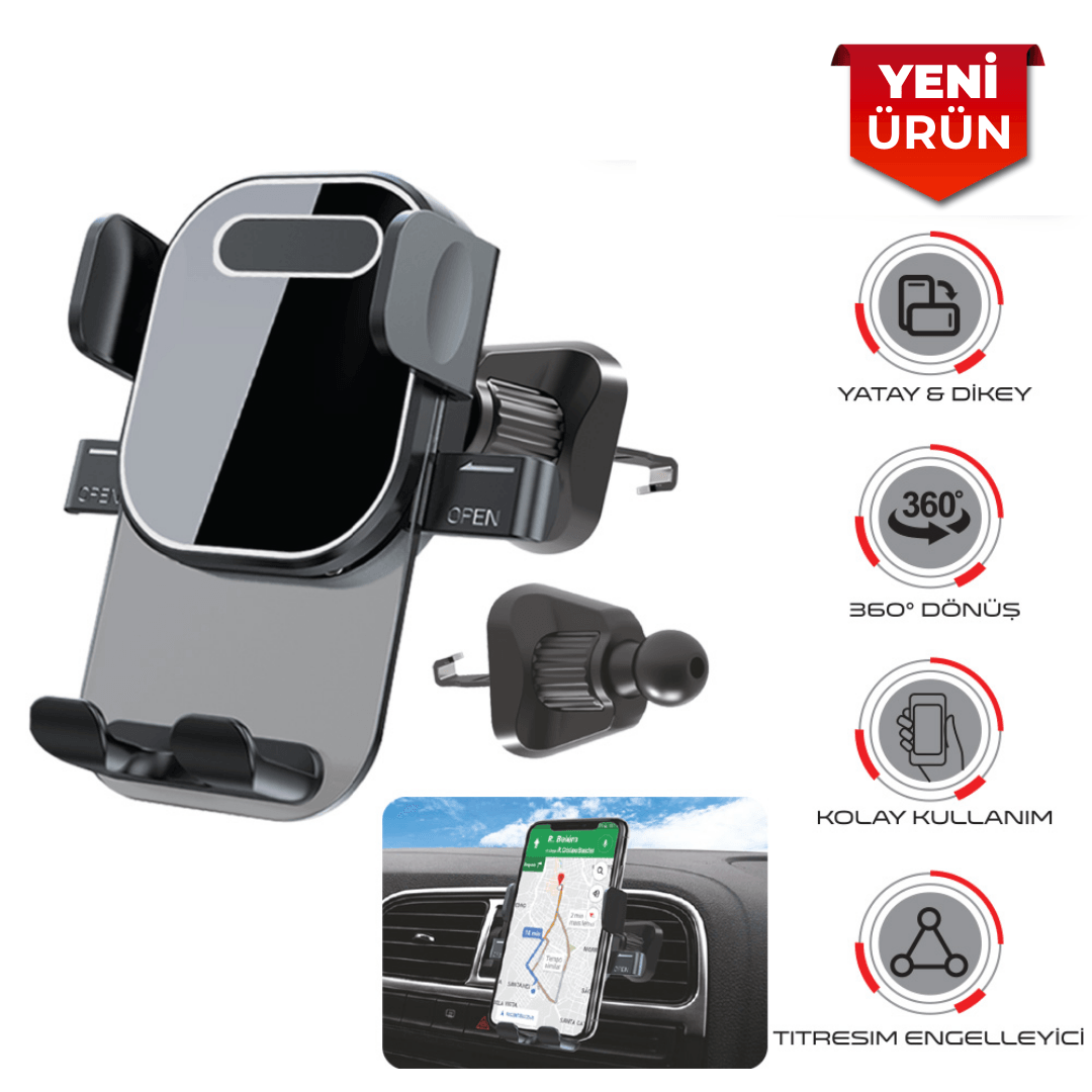 Araç İçi Havalandırma Uyumlu Kancalı Şeffaf Telefon Tutucu BR5901969