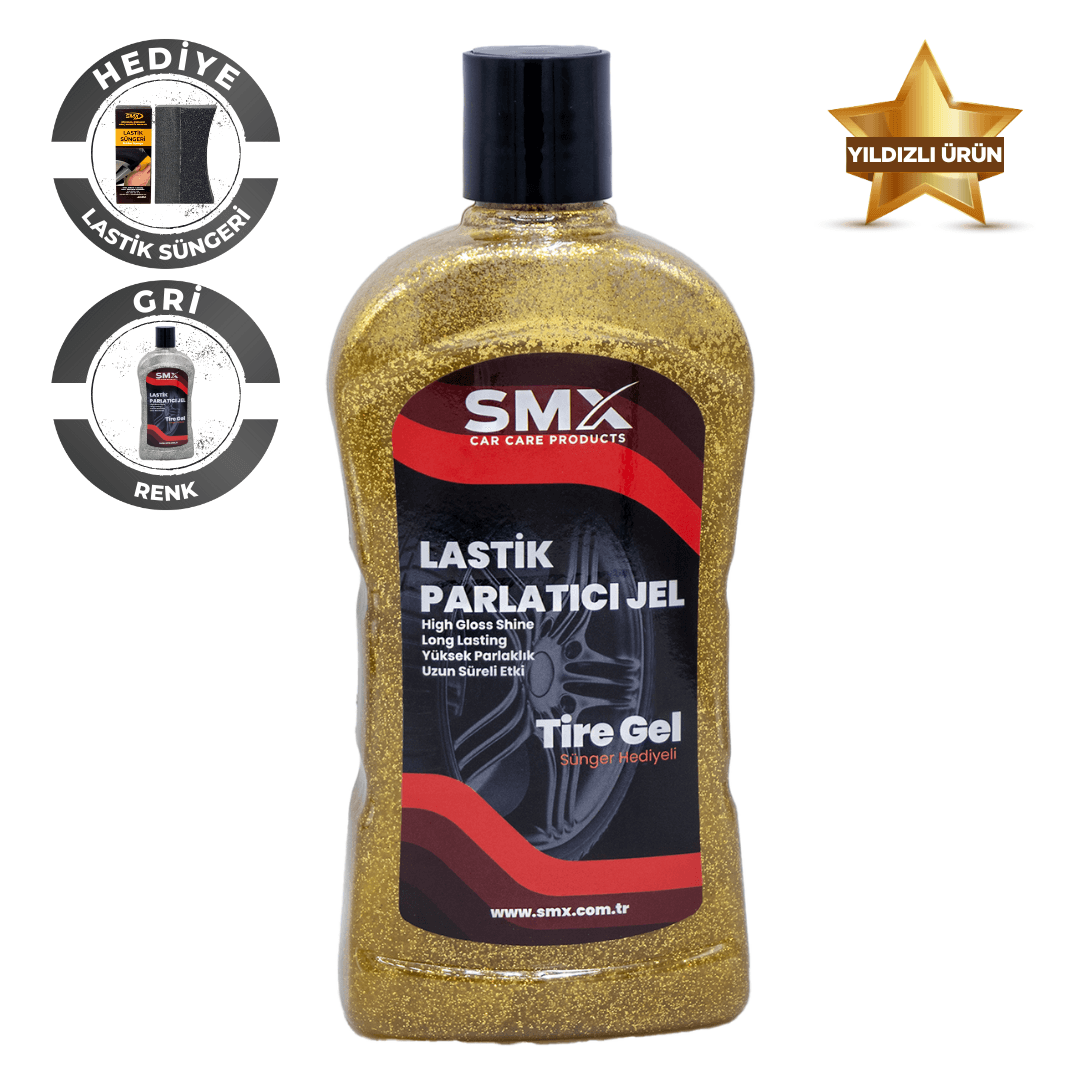 Simli Jel Lastik Parlatıcı 500 Ml + Sünger Hediye