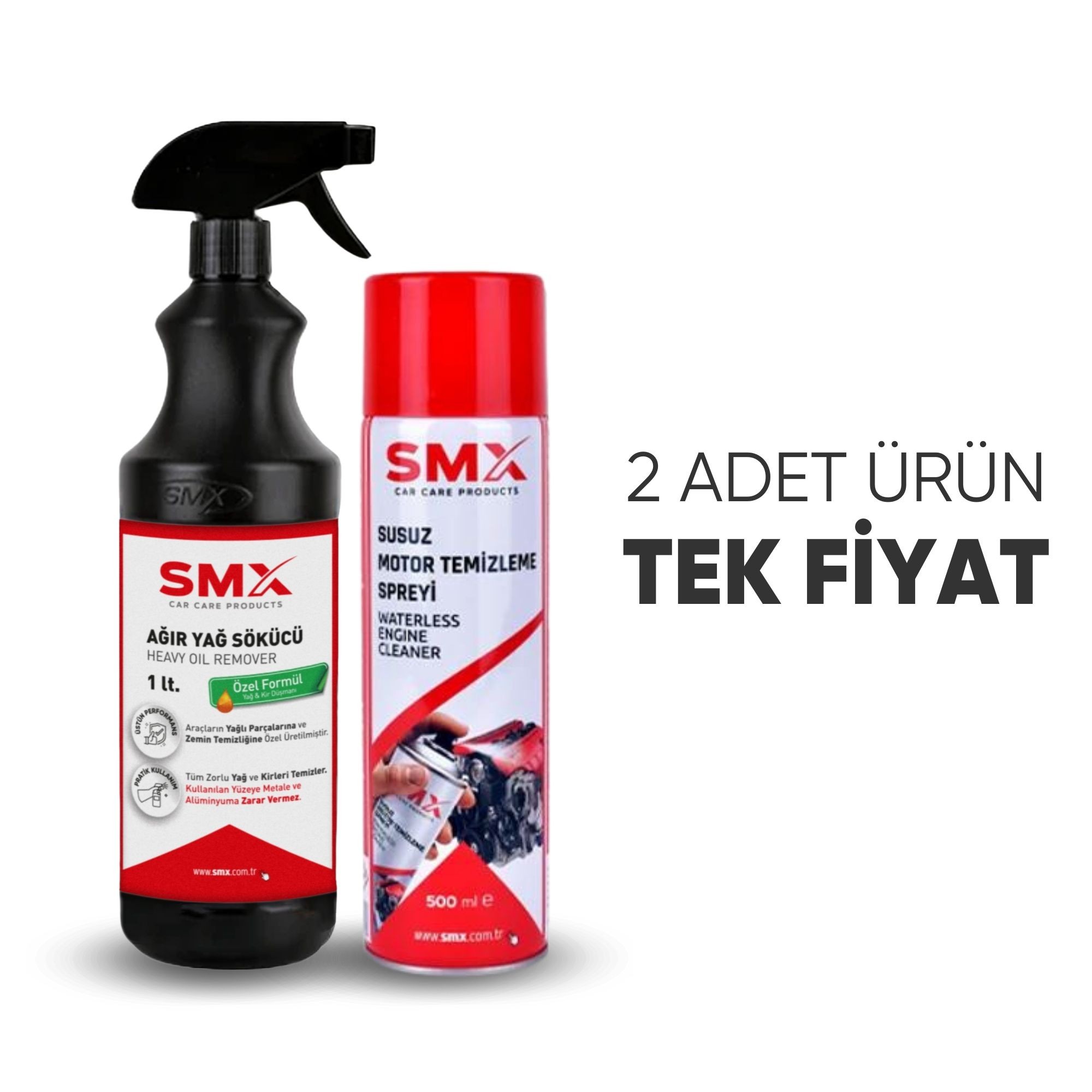 Susuz Motor Temizleme Spreyi 500 Ml + Ağır Yağ Çözücü 1 Lt.