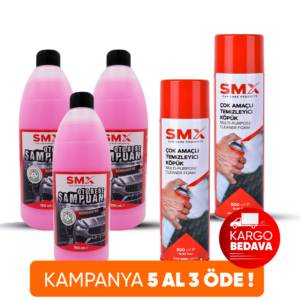 Oto Bebe Şampuanı 750 ml 3 Adet + Çok Amaçlı Temizleyici Köpük 500 Ml  2 Adet 🎁 5 Adet Al, 3 Öde!