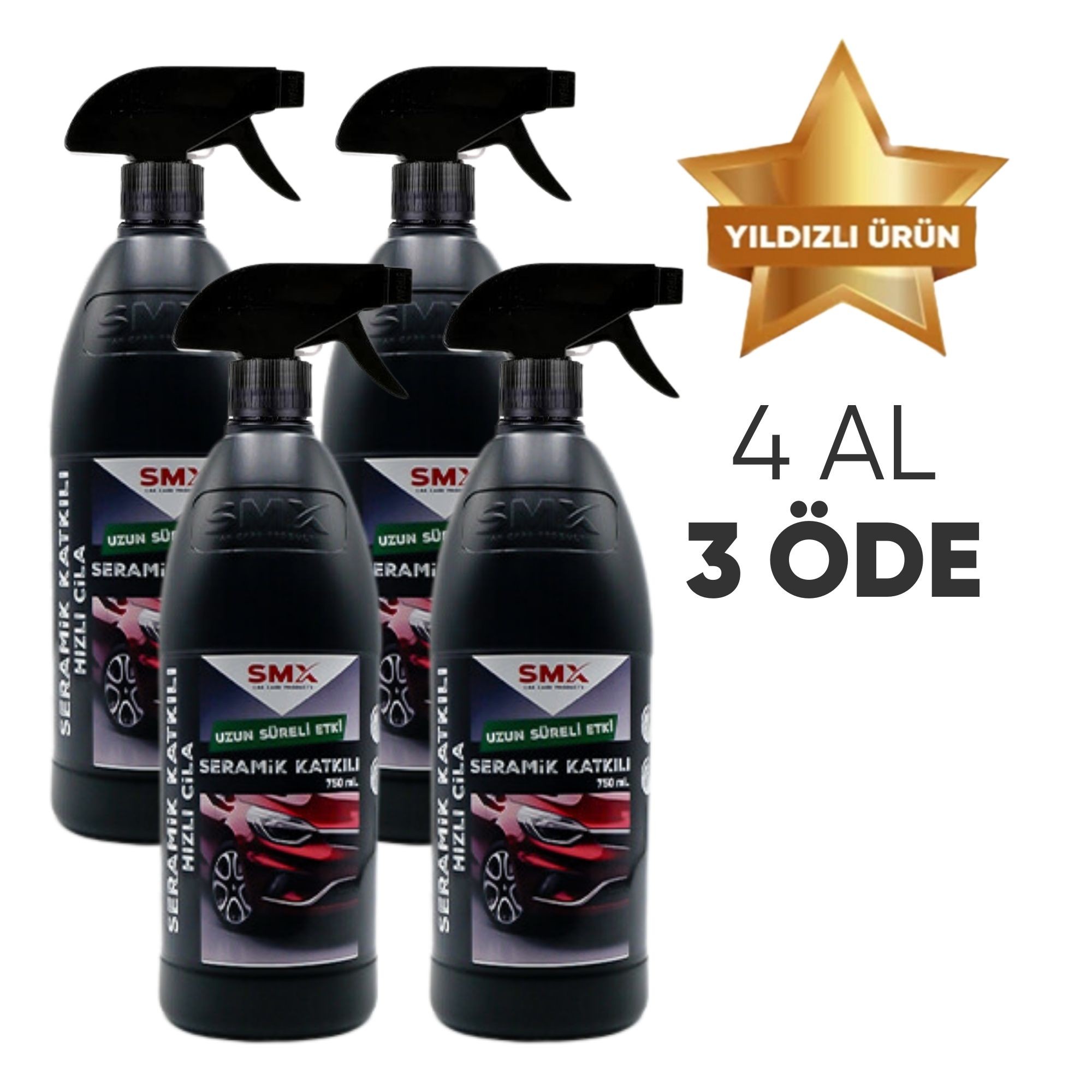 Seramik Katkılı Hızlı ve Pratik Cila 750ml. 🎁 4 Adet Al, 3 Öde!