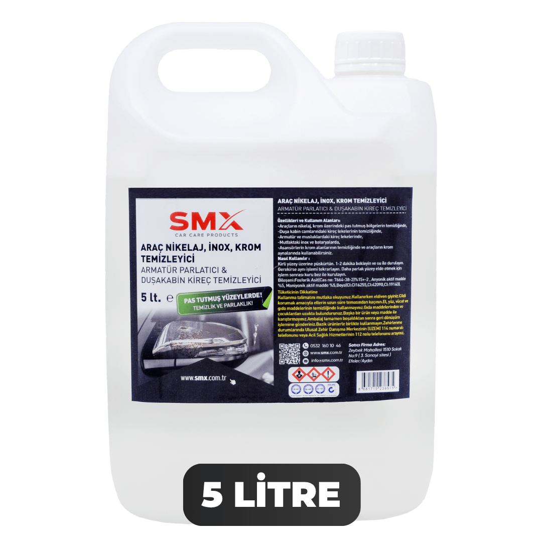 İnox Krom ve Nikelaj Temizleyici 5 Lt.