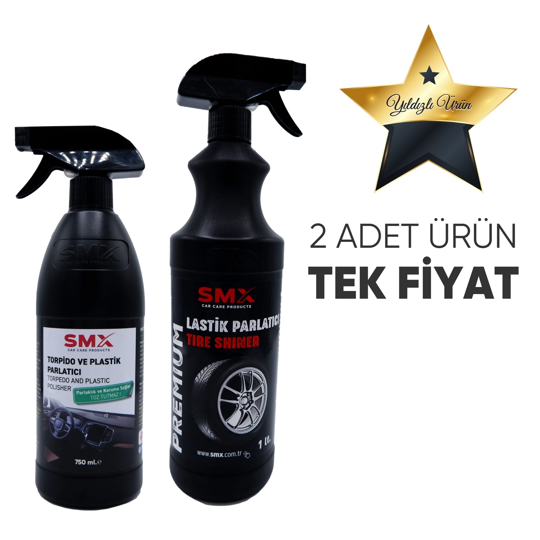 Torpido ve Plastik Parlatıcı 750 ml.+ Lastik Parlatıcı 1 Lt.