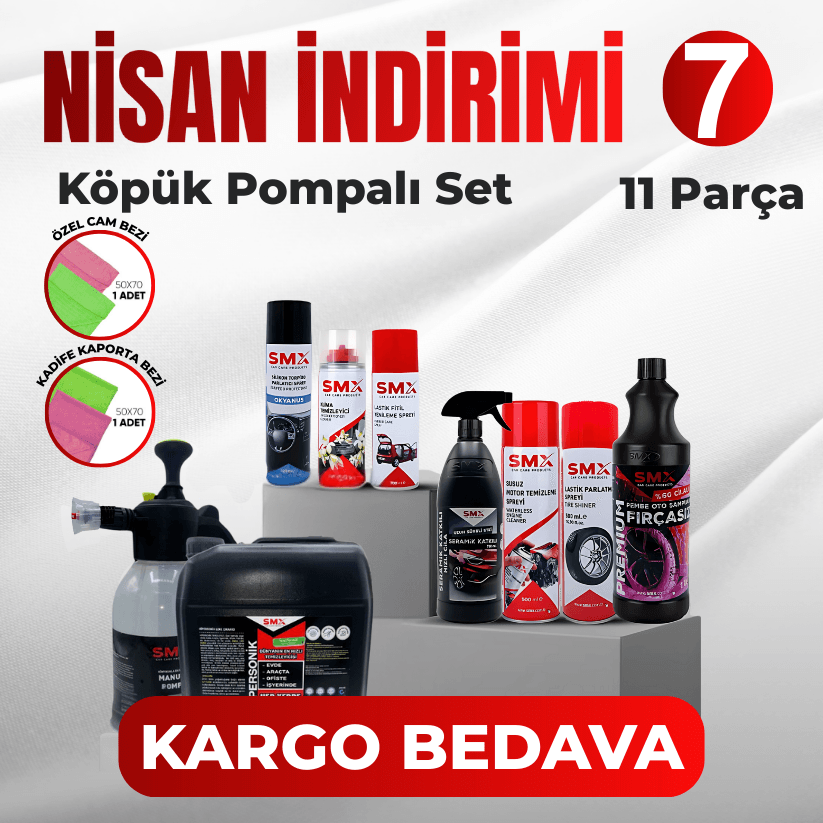 Nisan İndirimi 7  KÖPÜK Yapıcı  Basınçlı Pompa Hediye  (11 Parça)