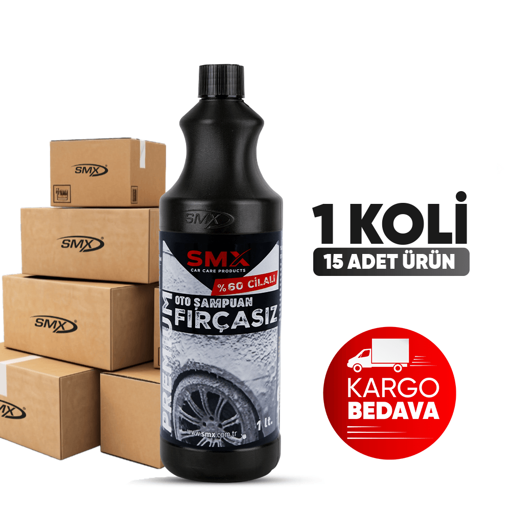 Premium %60 Cilalı Fırçasız Oto Şampuanı 1 Lt.  15 Adet 1 Koli