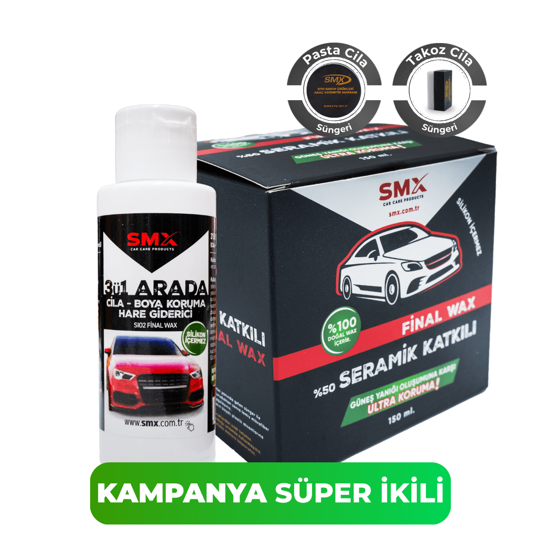 Final Wax 150 Ml + 3'Ü 1 Arada Cila-Boya Koruma-Hare Giderici 100 Ml + Hediye Takoz Cila Süngeri