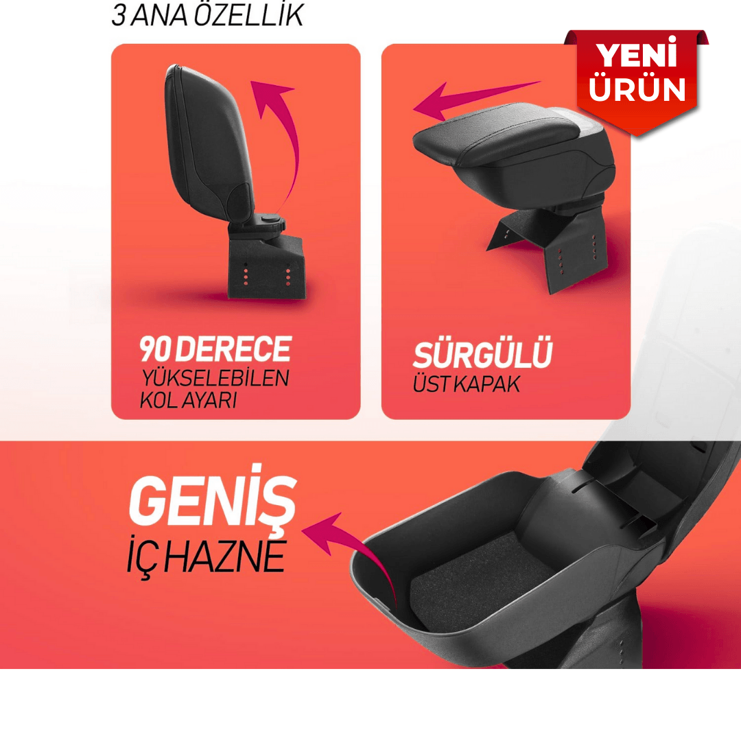 Sürgülü Oto Kolçak – Siyah Deri, Ayarlanabilir ve Saklama Gözlü 
