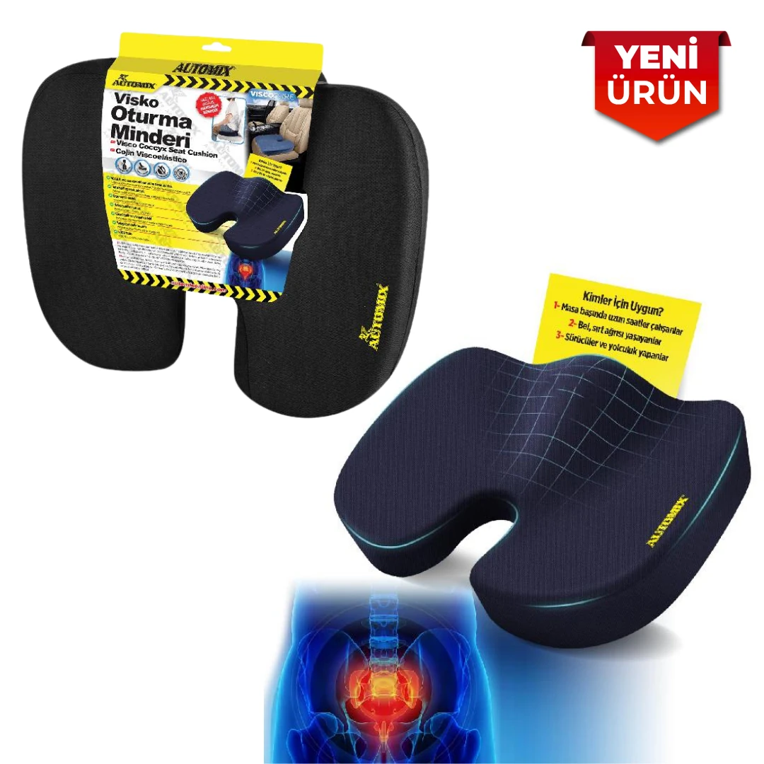 Visko Ortapedik Oturma Minderi, 6 cm Hafızalı Süngerli 44926