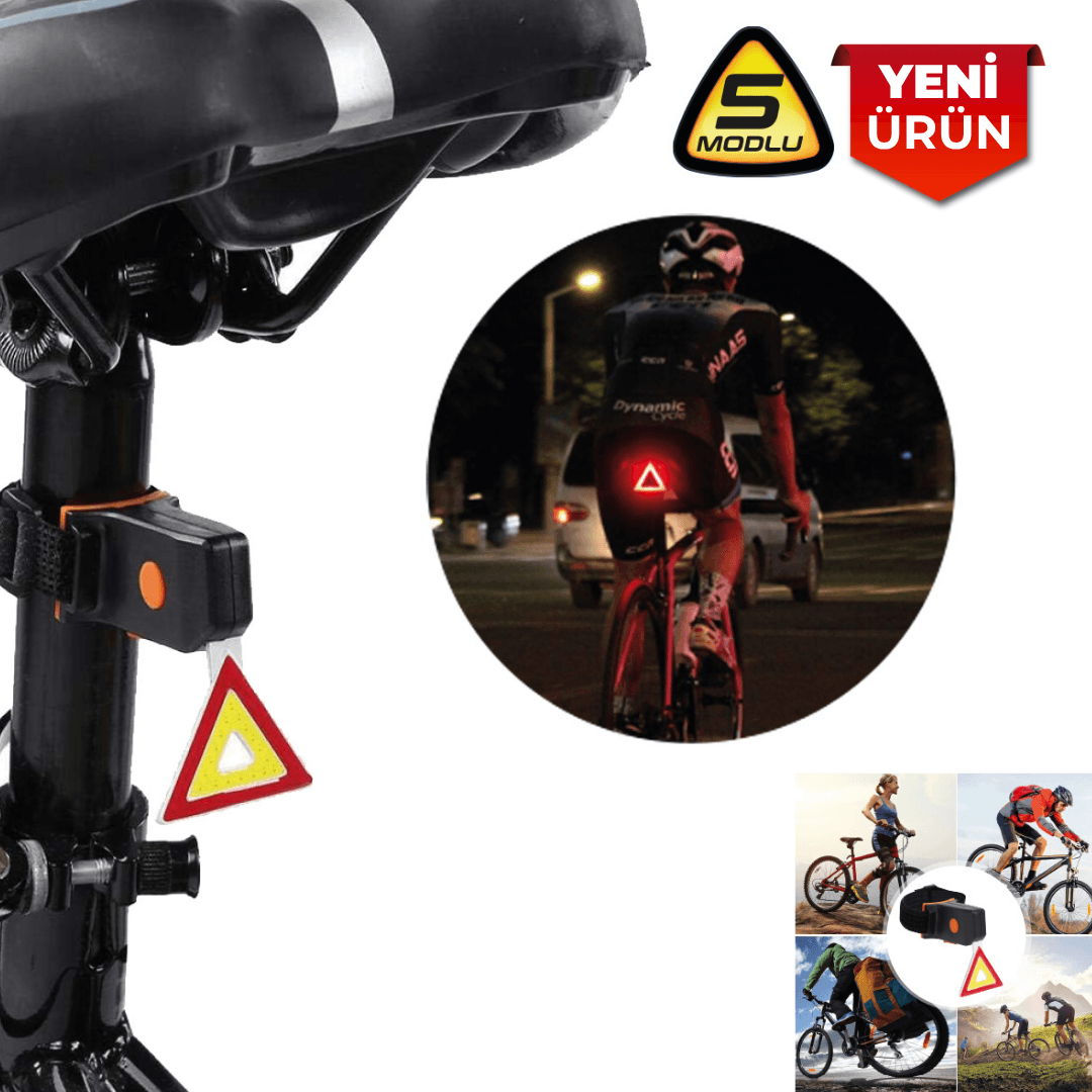 Bisiklet Arka Stop Lambası - Reflektörlü ve Çakarlı 6019