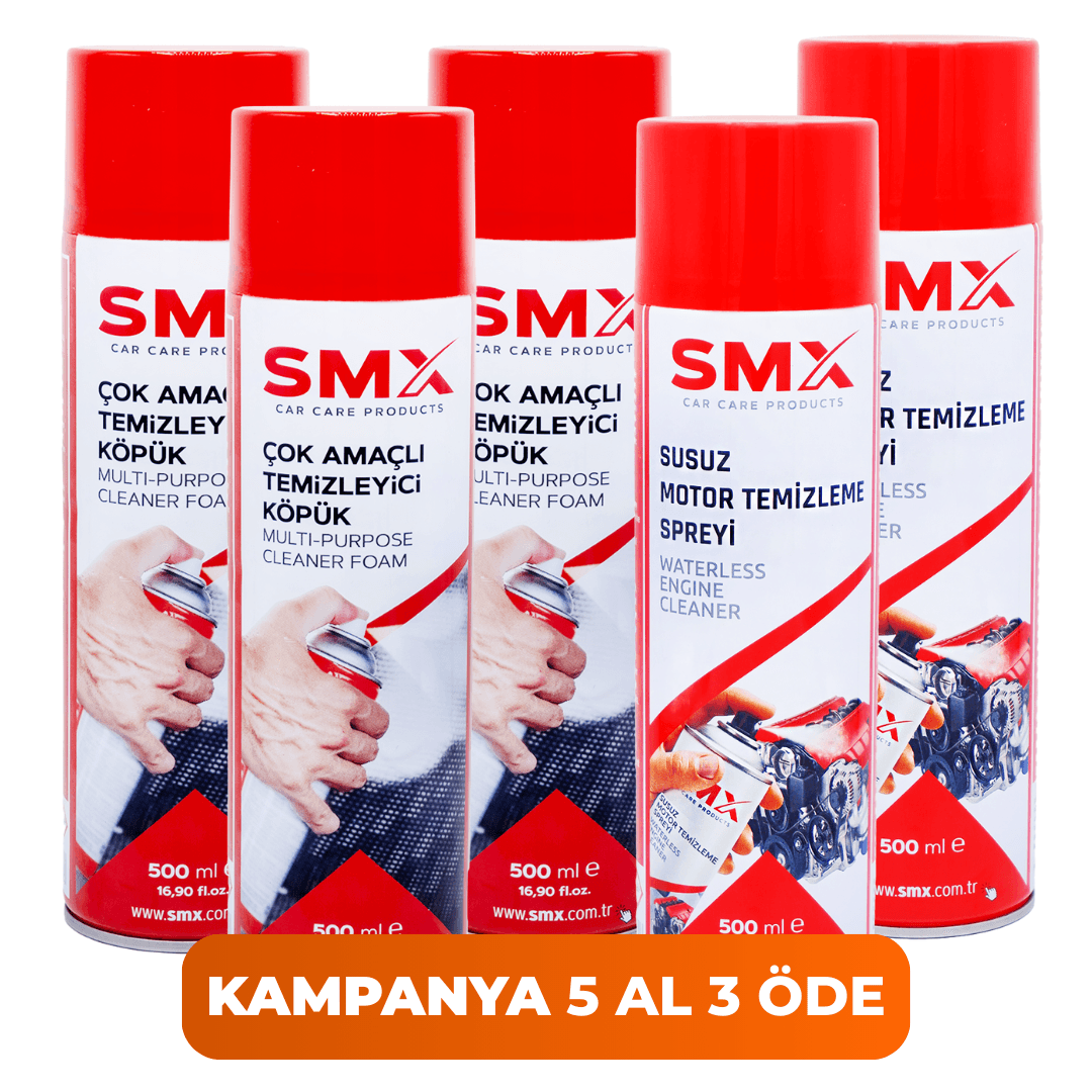 Çok Amaçlı Temizleyici Köpük 500 Ml  3 Adet+Susuz Motor Temizleme Spreyi 500 ml 2Adet  🎁 5 Adet Al, 3 Öde!