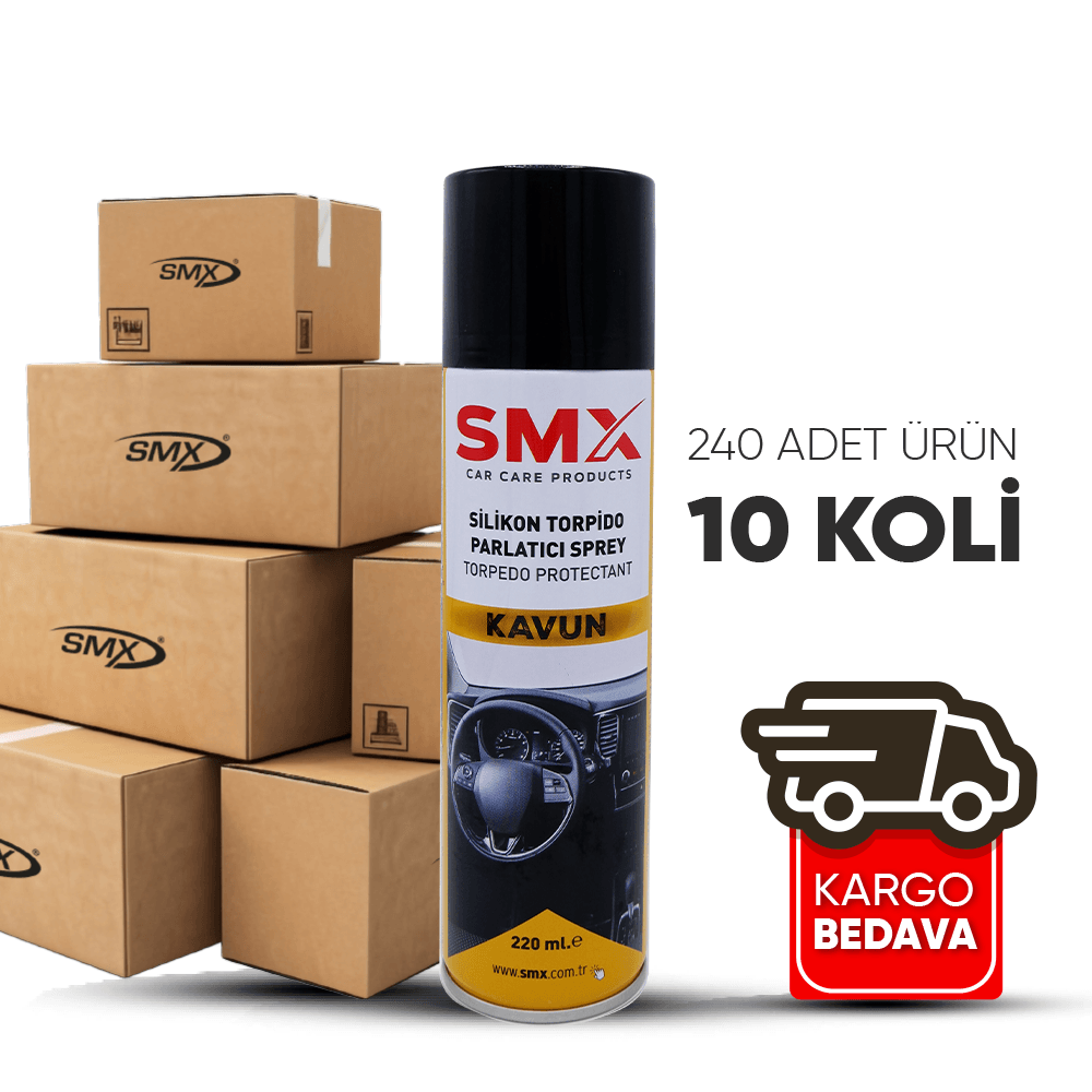 Silikon Torpido Parlatıcı Sprey 220 mL. (Kavun) 240 Adet 10 Koli