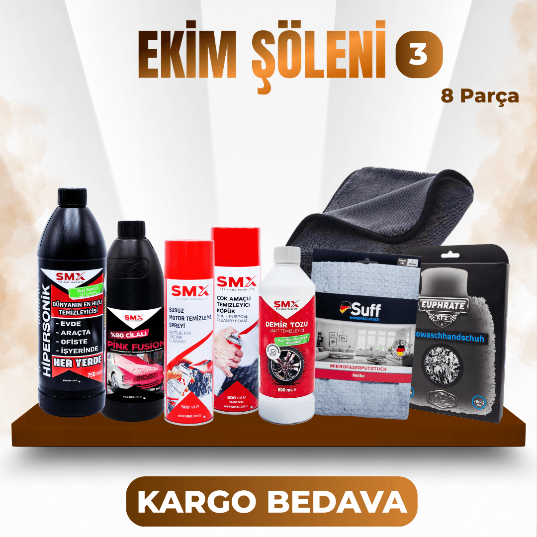 🍂 Ekim Şöleni 3 🥳 8 Parça Araç Bakım Ürünü