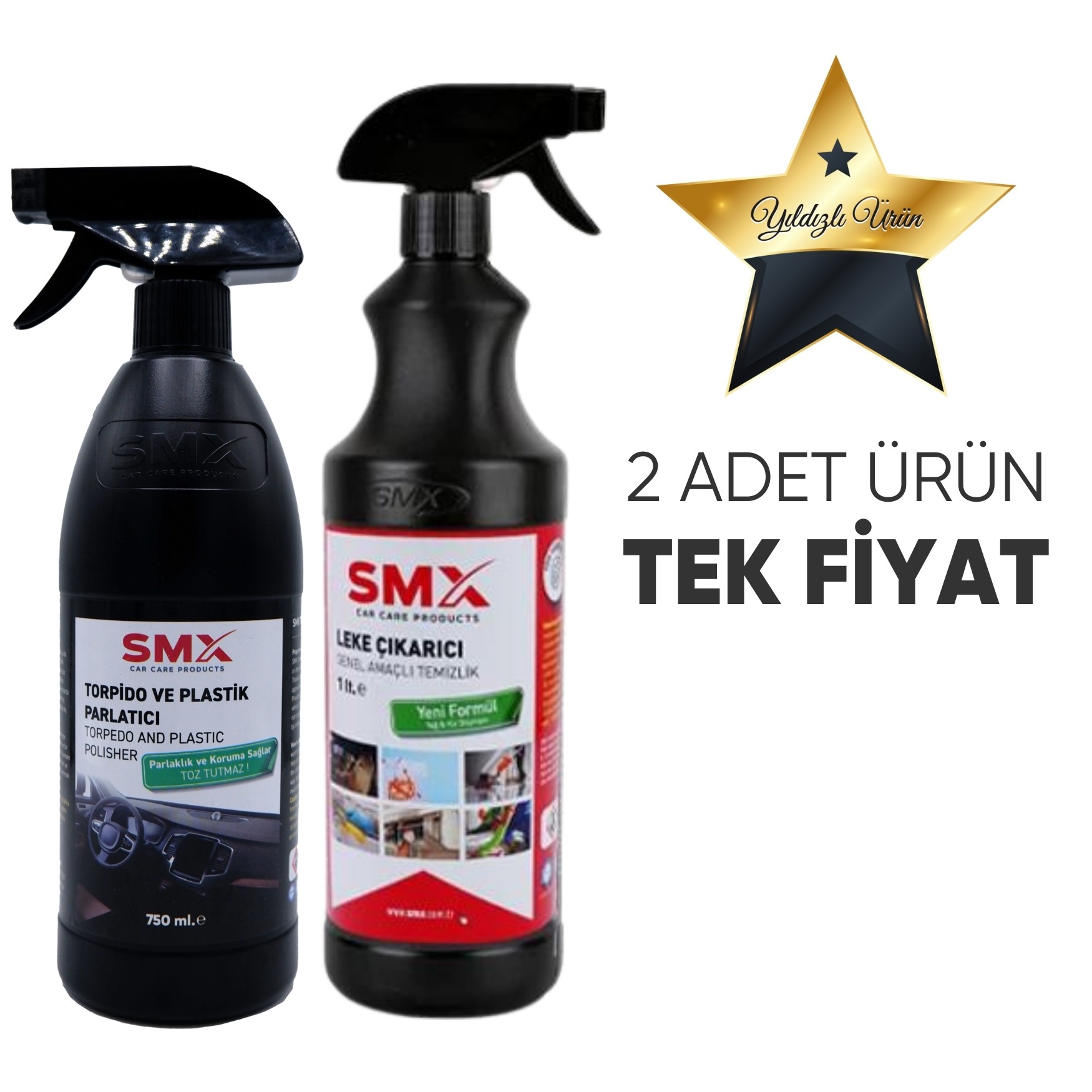 Leke Çıkarıcı /Genel Amaçlı Temizlik Ürünü 1 Lt.+  Torpido ve Plastik Parlatıcı  750 ml.