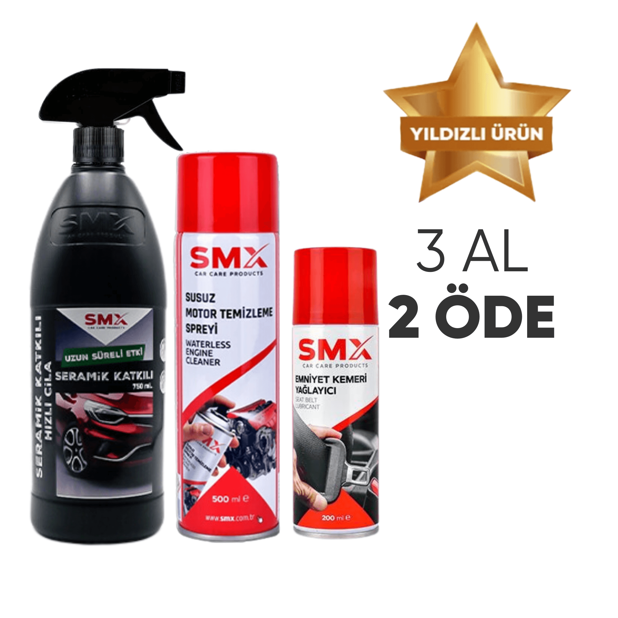 Susuz Motor Temizleme Spreyi 500 Ml+ Emniyet Kemeri Yağlayıcı 200 Ml + Seramik Katkılı Hızlı ve Pratik Cila 750 ml🎁 3 Adet Al, 2 Öde!