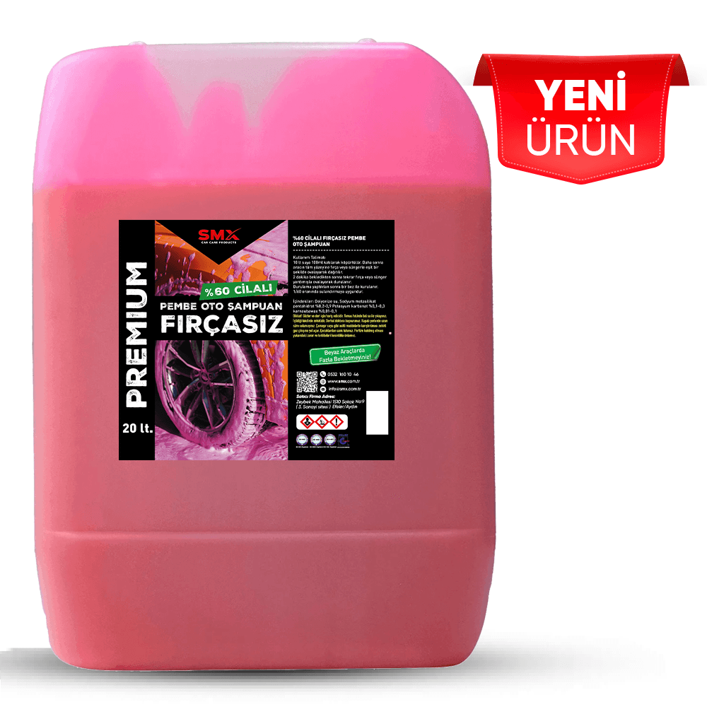 %60 Cilalı Fırçasız Pembe Oto Şampuan 20 lt. (pink )