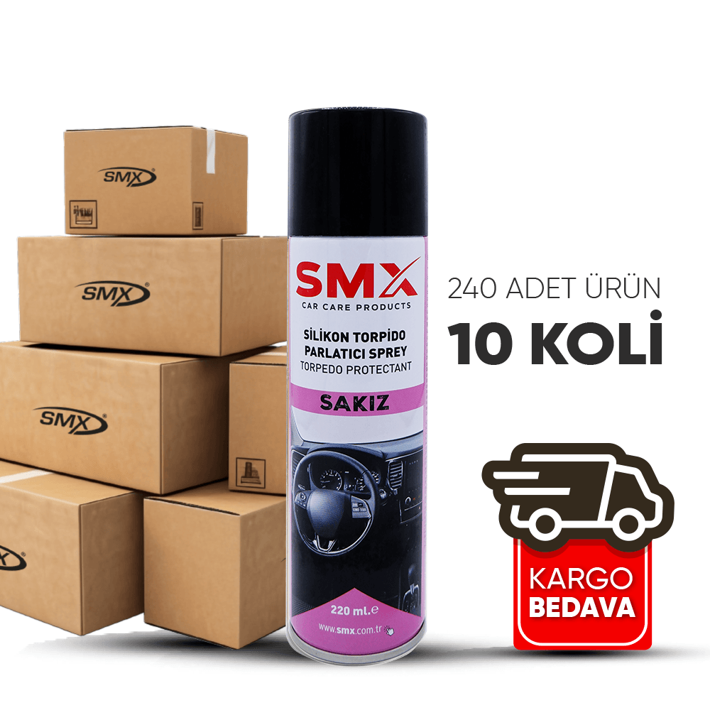 Silikon Torpido Parlatıcı Sprey 220 mL. (Sakız) 240 Adet 10 Koli