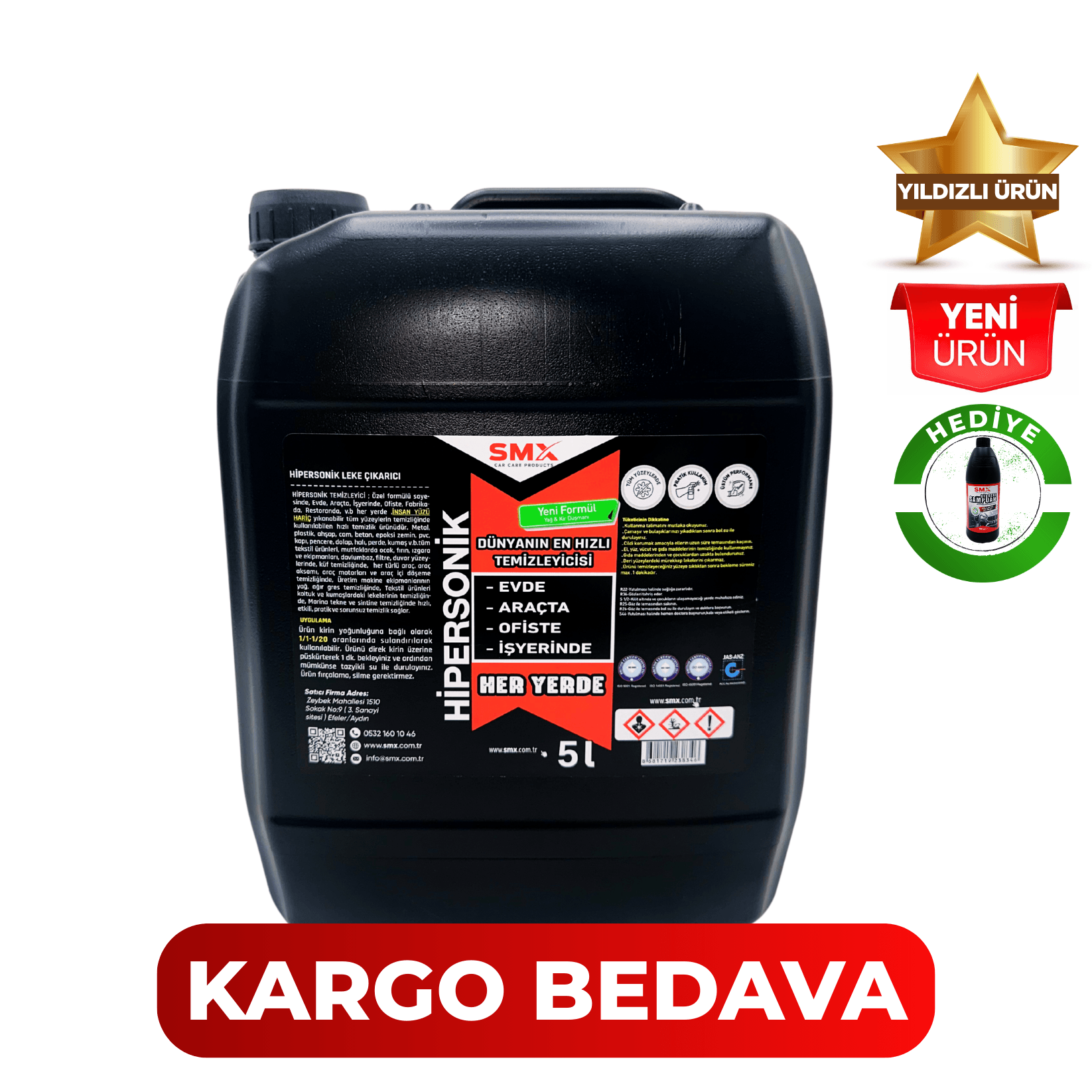 HİPERSONİK - Dünyanın En Hızlı Temizleyicisi 5 KG  Oto Bebe Şampuanı Hediye 